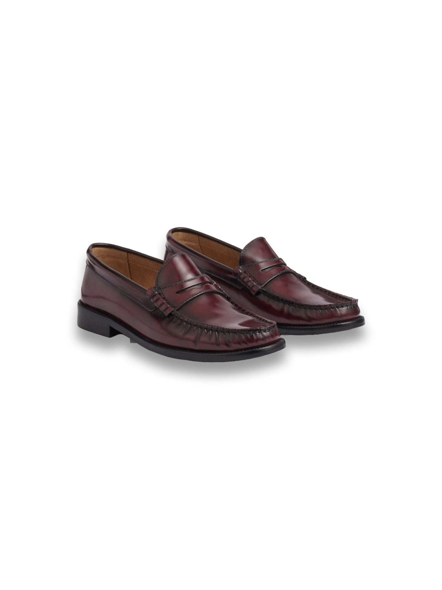 Leather Flat Heel Loafers