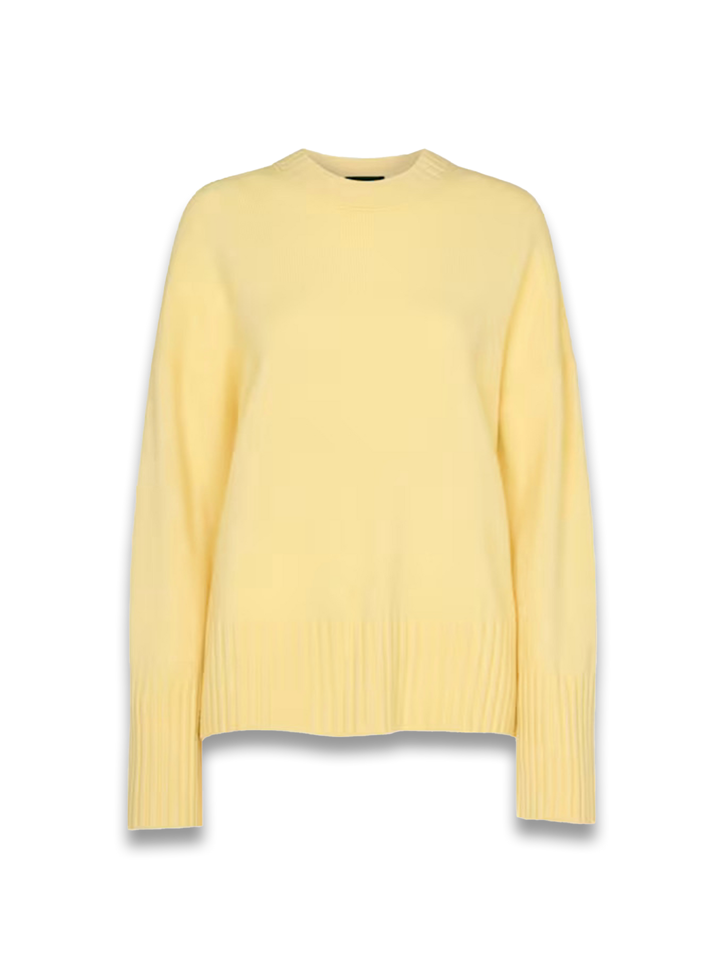 Yellow Wool Ribbed Cuff Knit