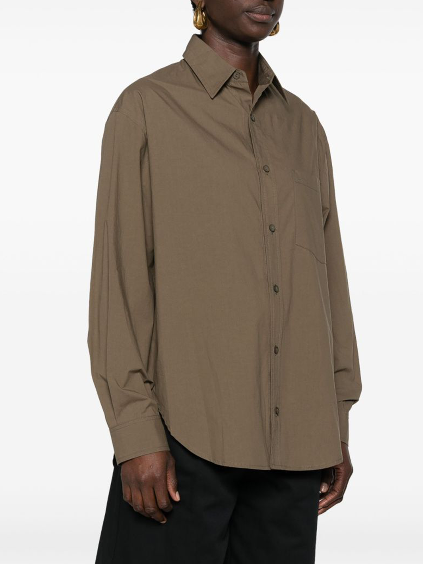 Green Long-Sleeve Organic Cotton Shirt