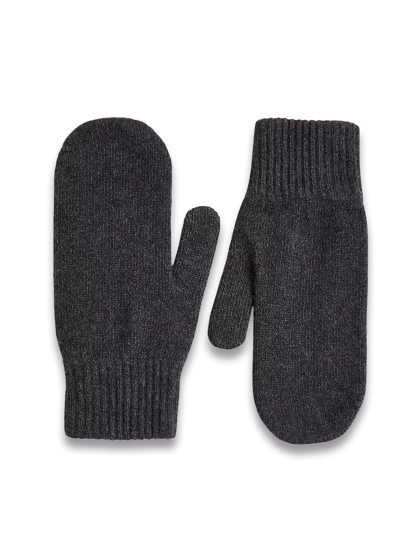 Dark Grey Cashmere Wool Blend Mittens
