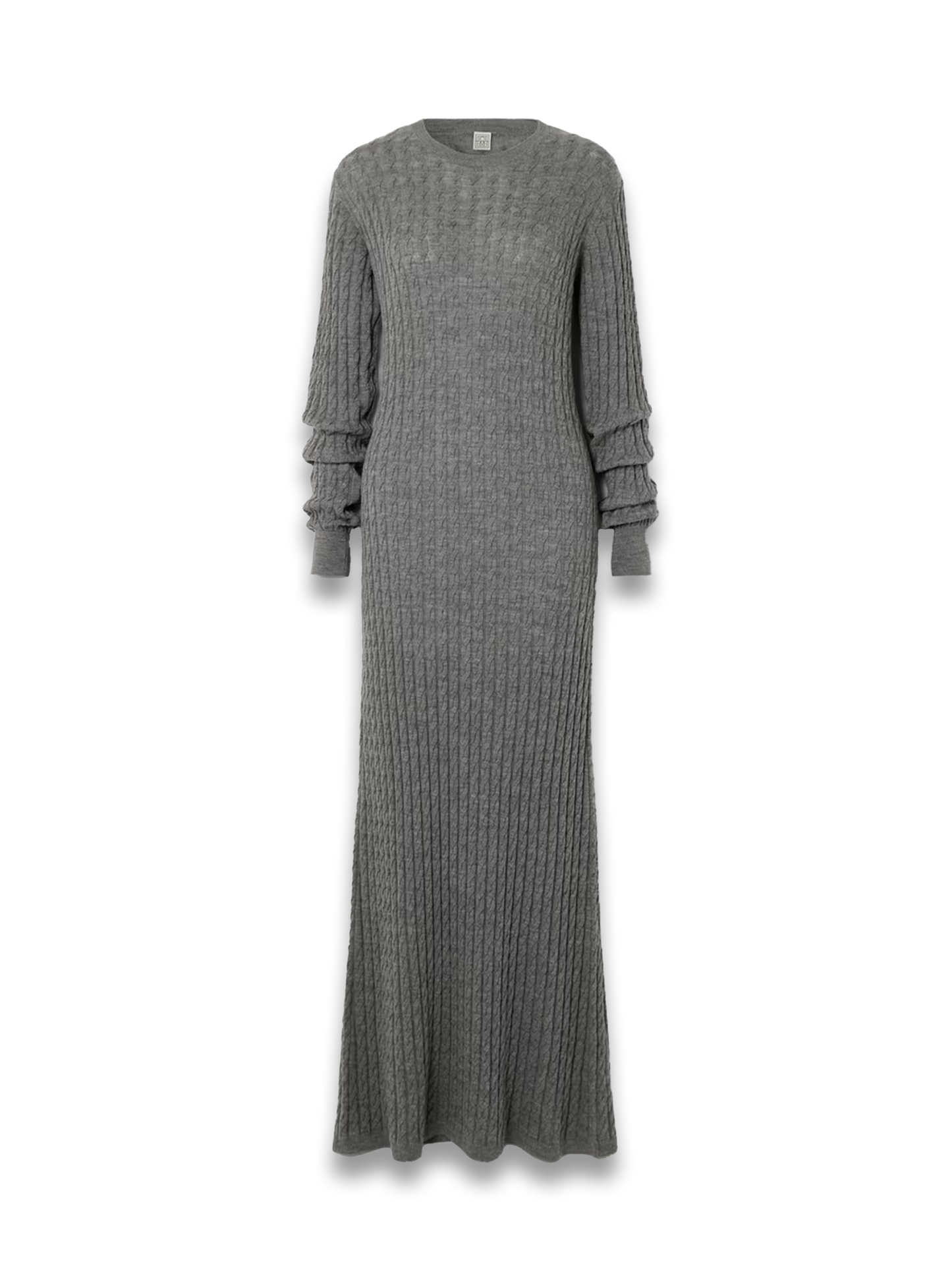 Cable-knit wool maxi dress