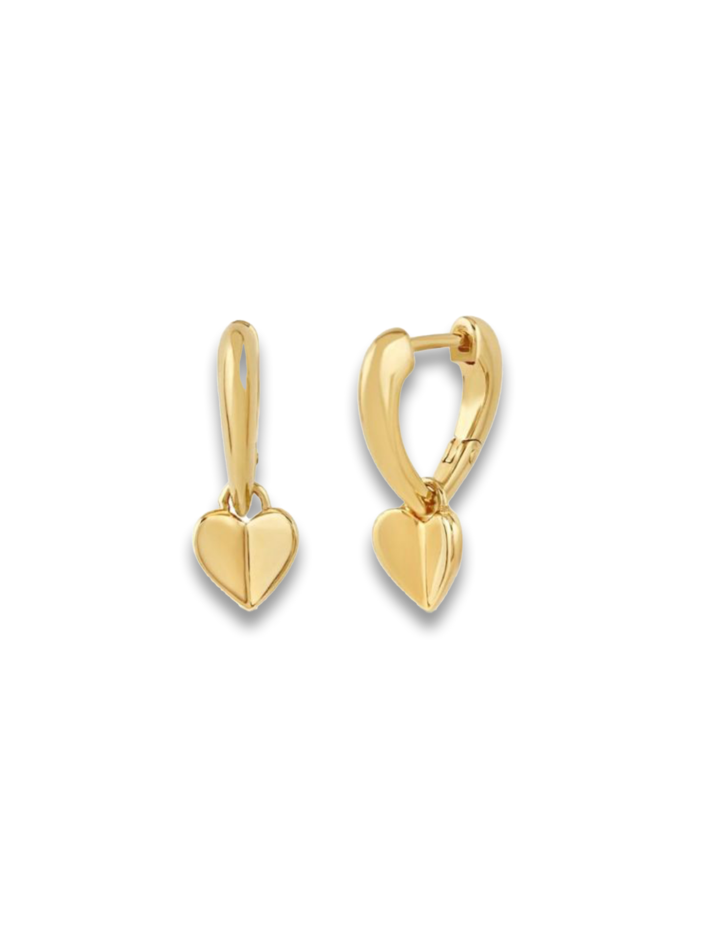 Folded Heart Drop Hoops