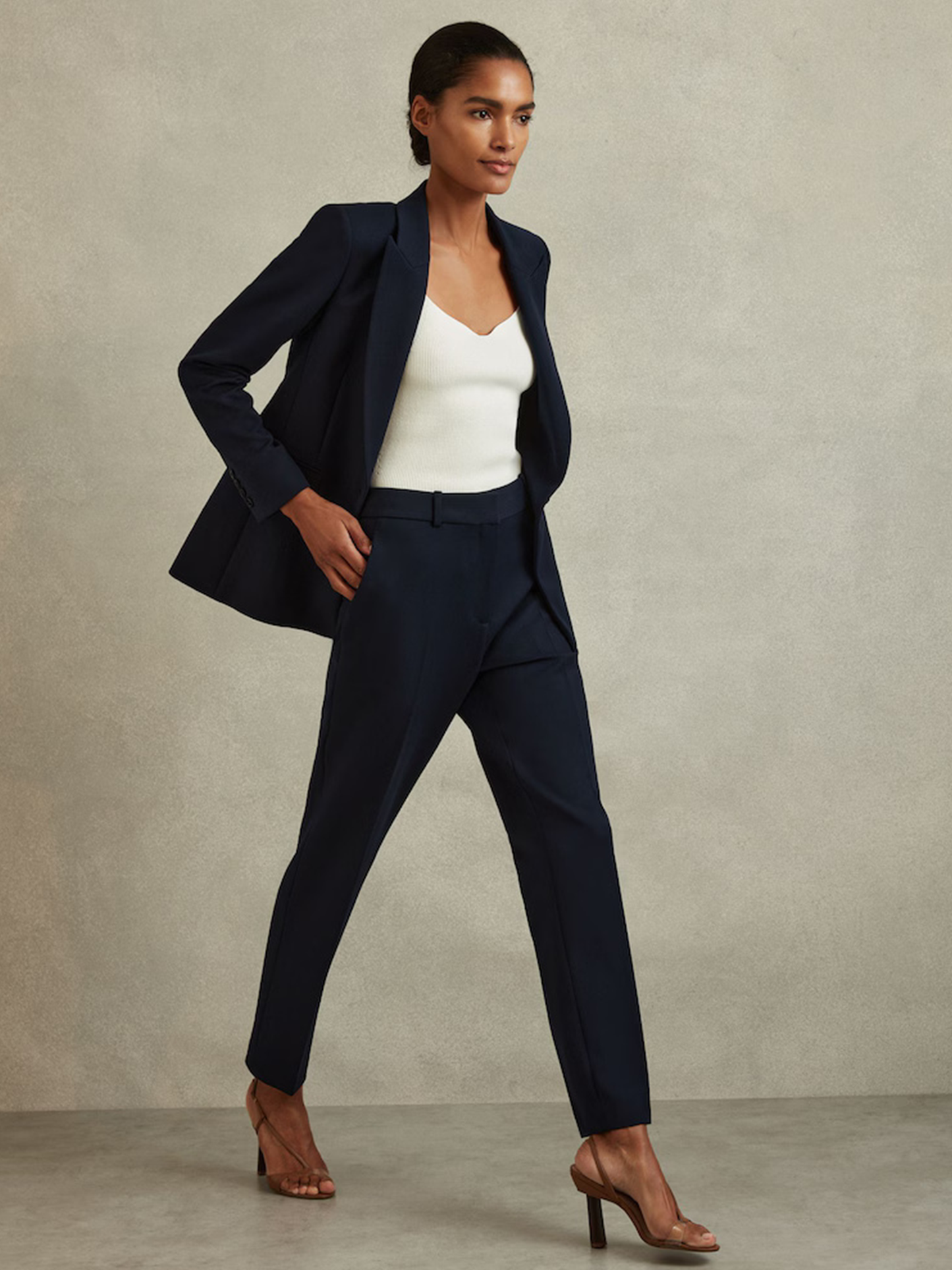 Gabi Slim Fit Suit Trousers in Navy