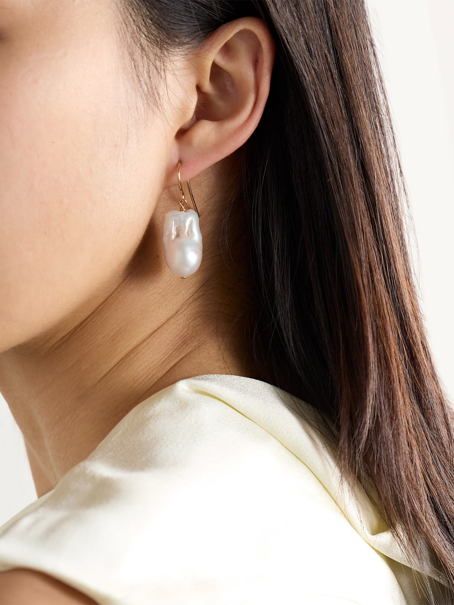 Gold-tone pearl earrings
