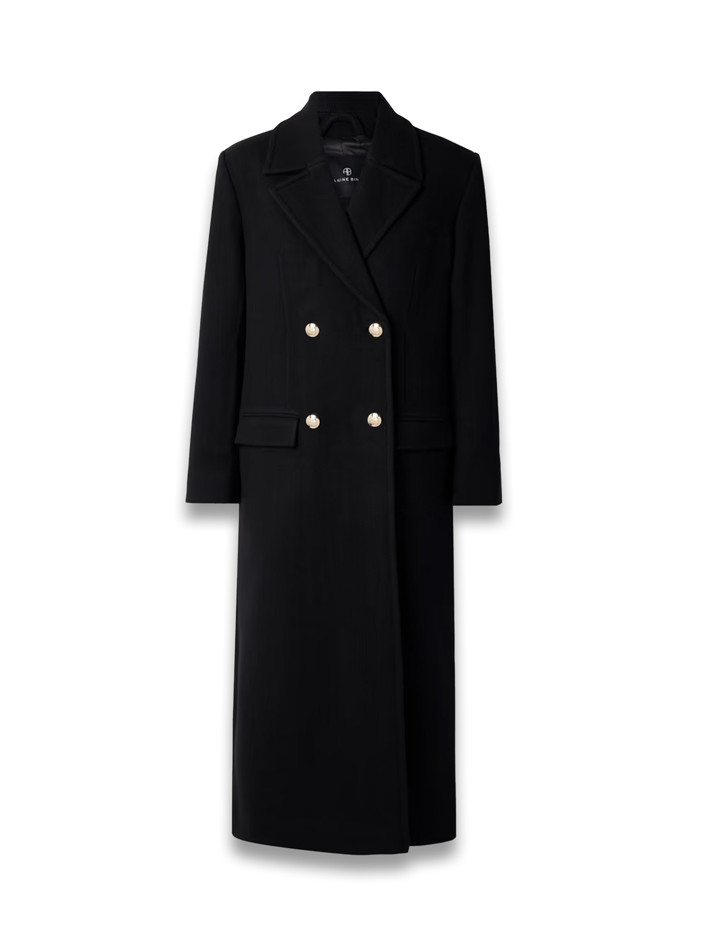 Raleigh double-breasted herringbone wool-blend coat