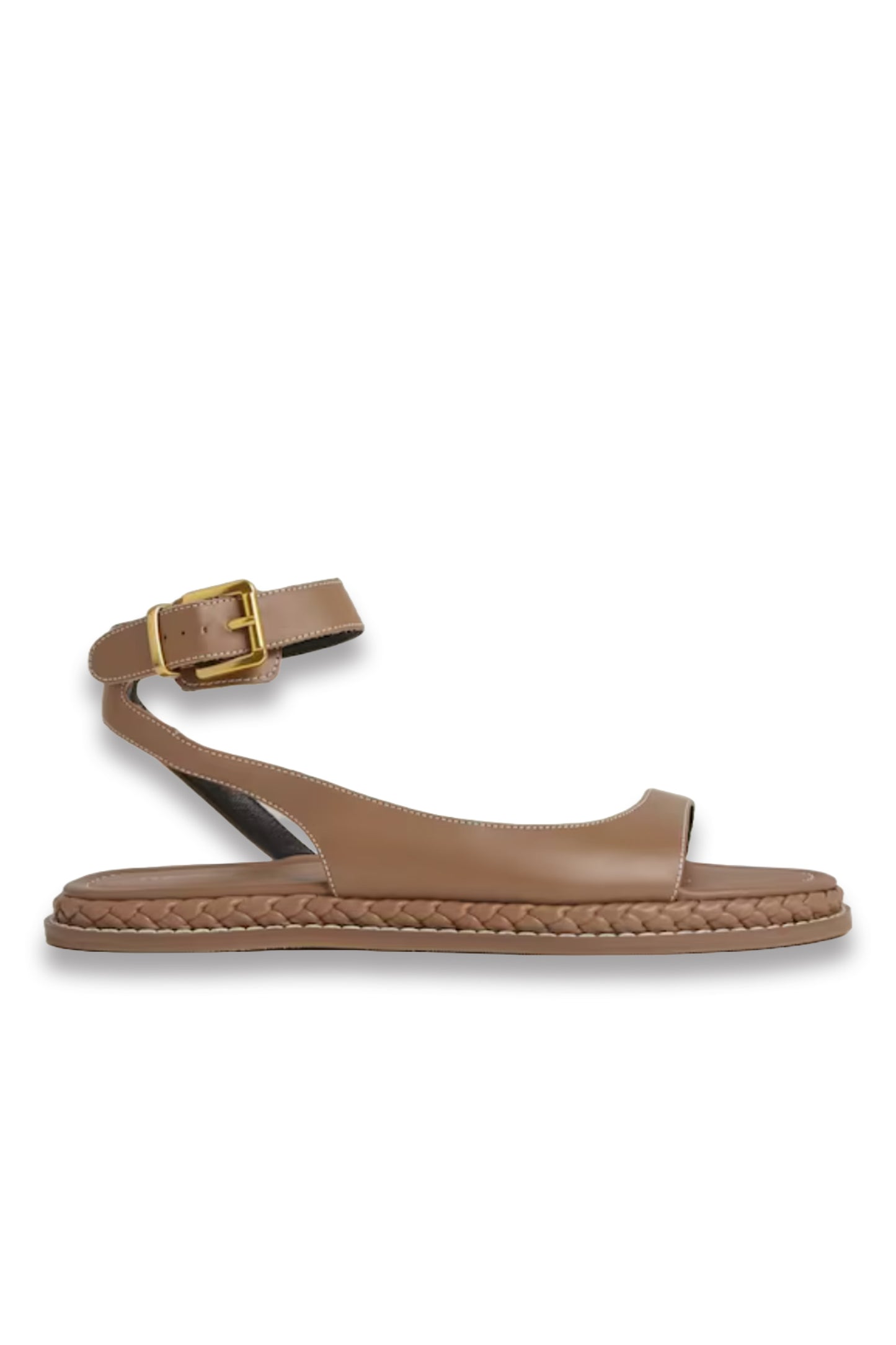 Gabi Leather Plait Detail Sandals in Tan