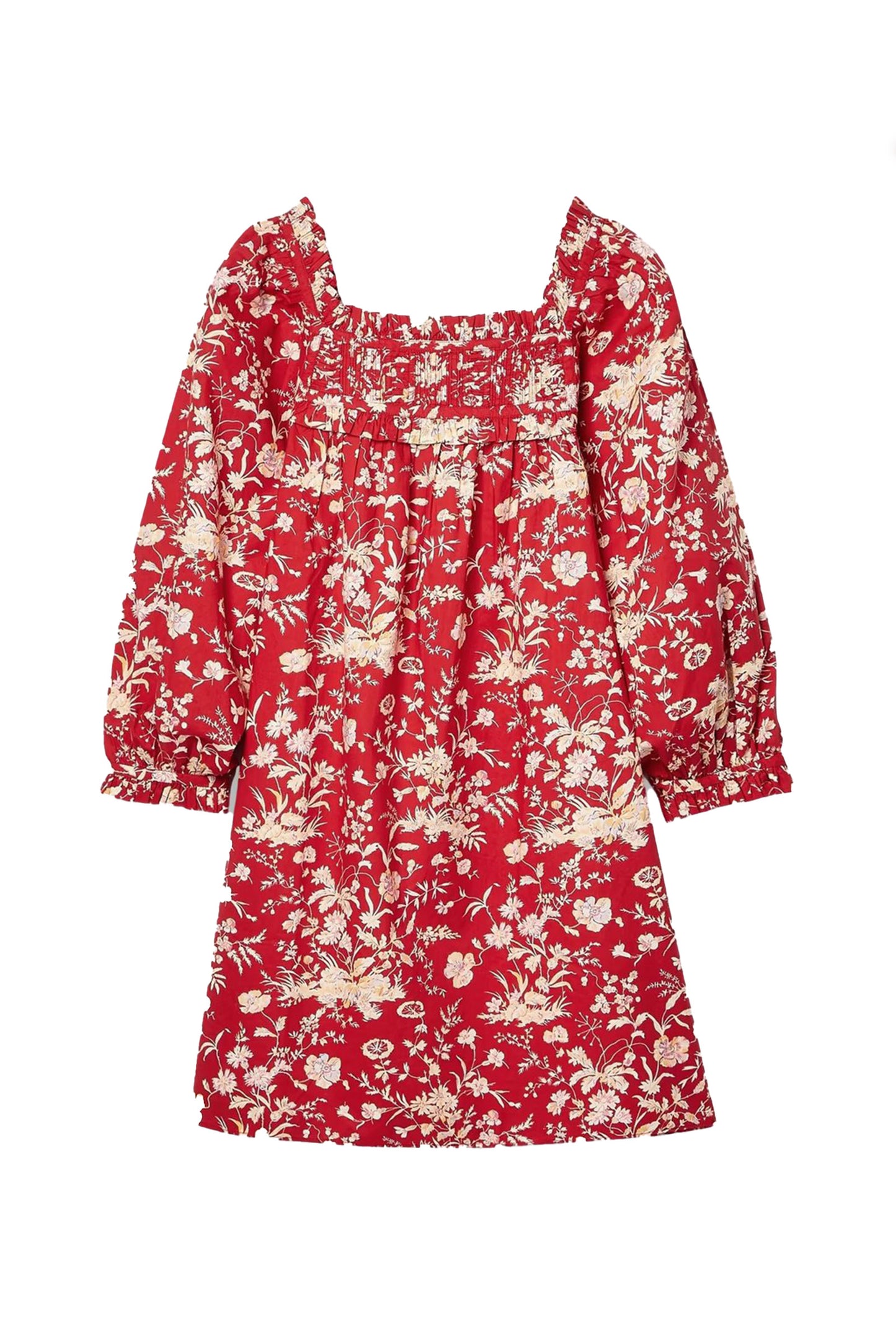 Acton Pintucked Floral-print Cotton-poplin Mini Dress