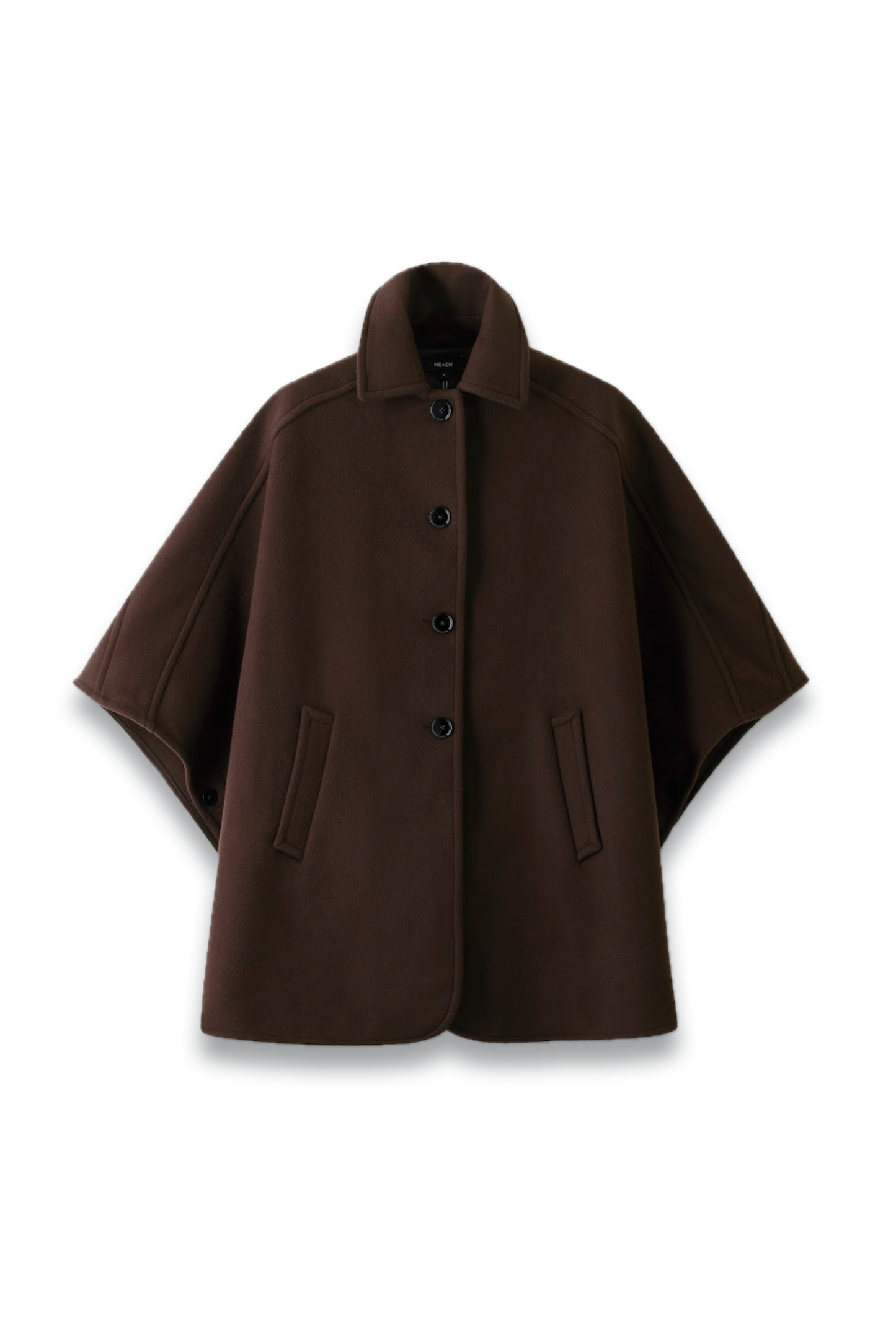 Curved Seam Cape Coat