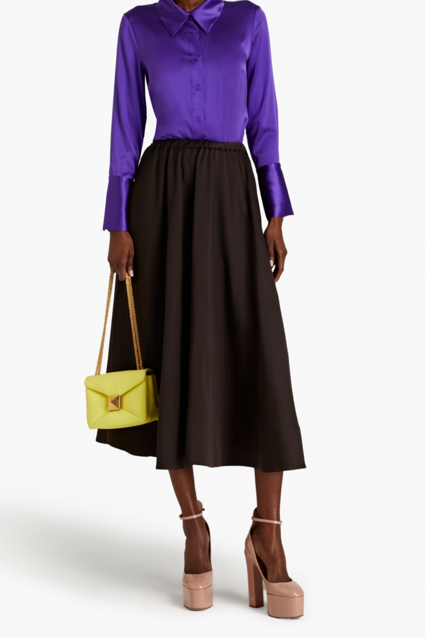 Crepe Midi Skirt