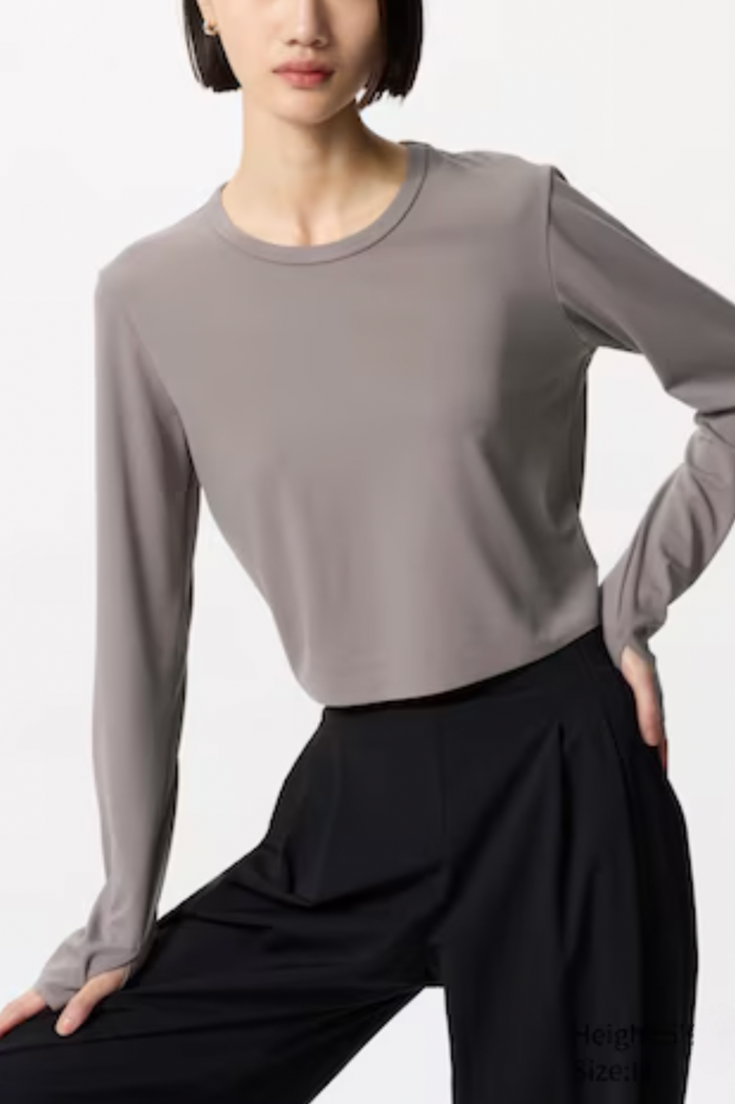 AIRism Soft Cropped T-Shirt Long Sleeve