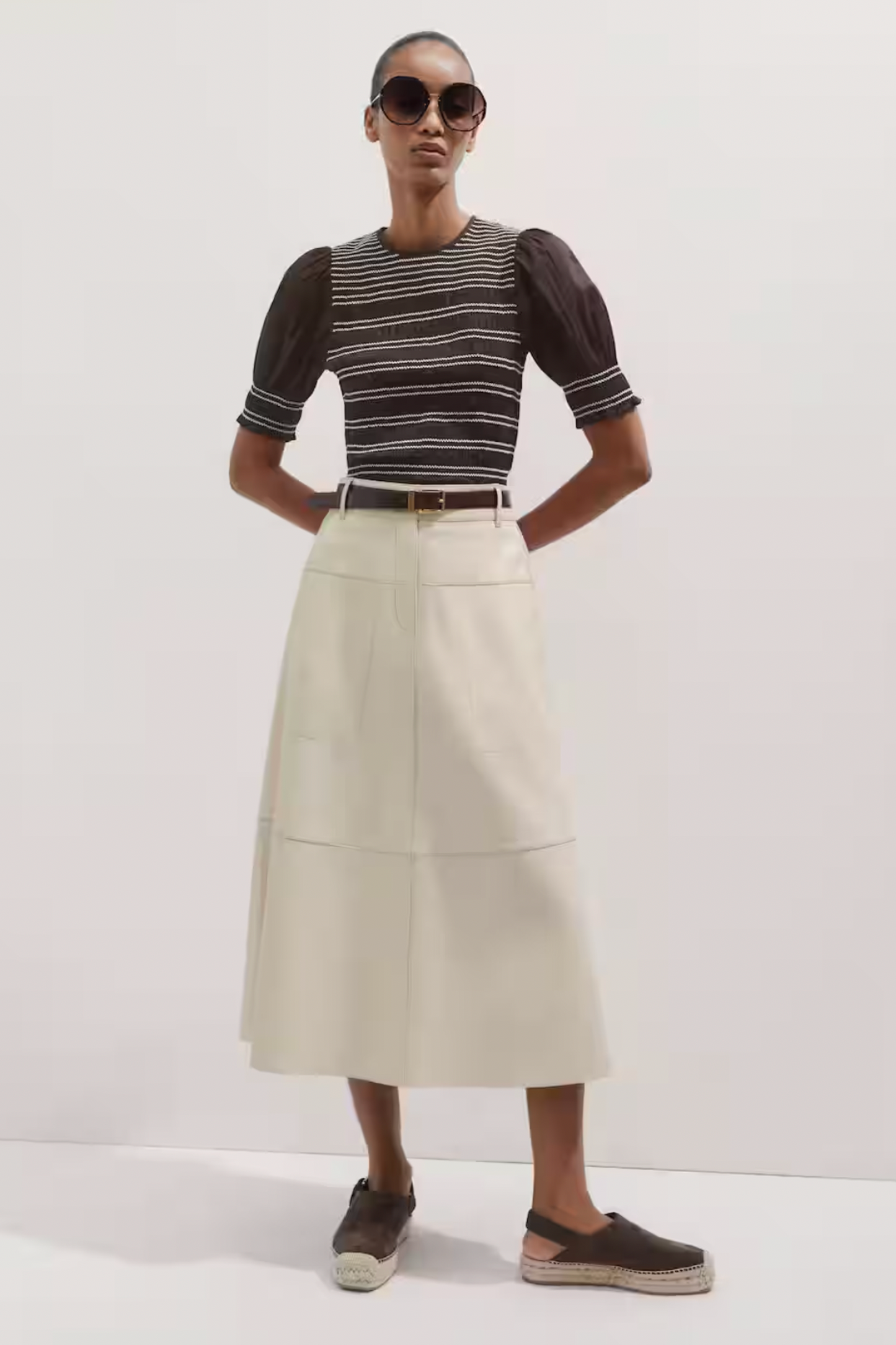 Soft Cotton Poplin Contrast Stitch Top