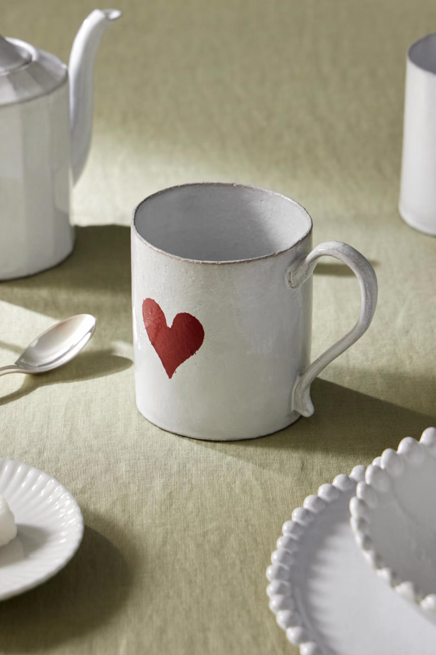 John Derian Heart Glazed Ceramic Mug