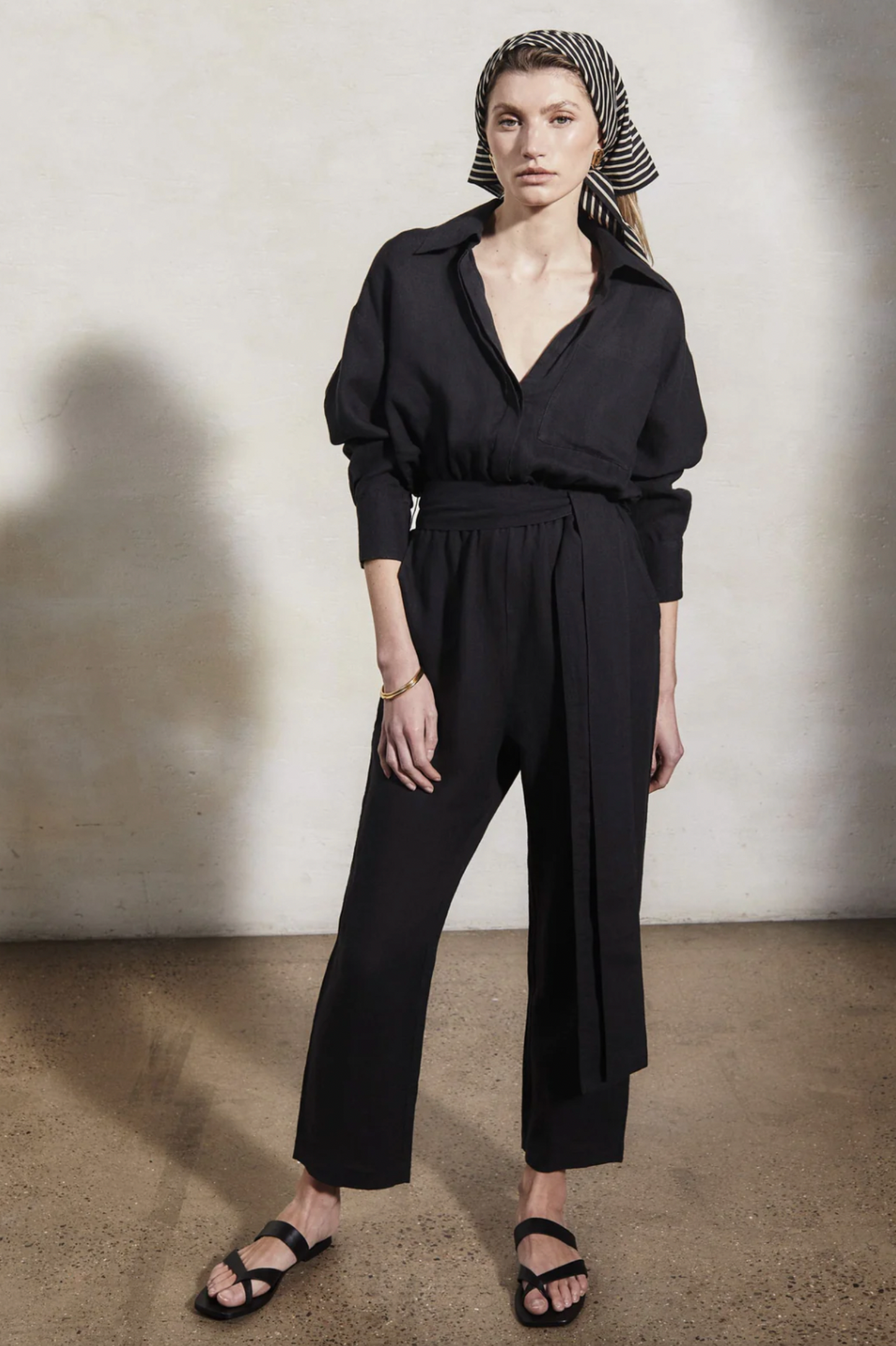 Hepburn Caviar Linen Boiler Suit