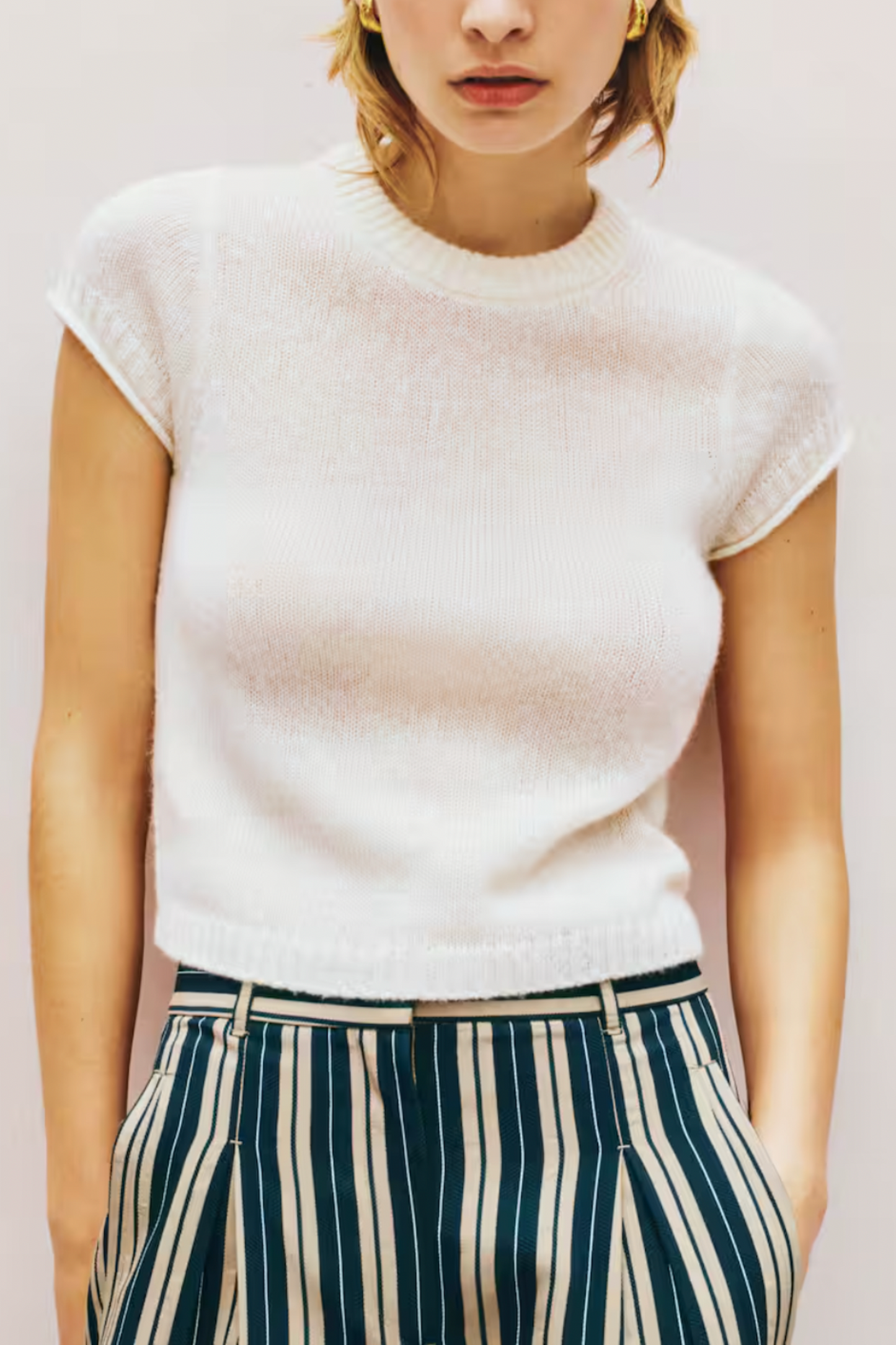 Merino Cashmere Silk Shrunken Baby Tee