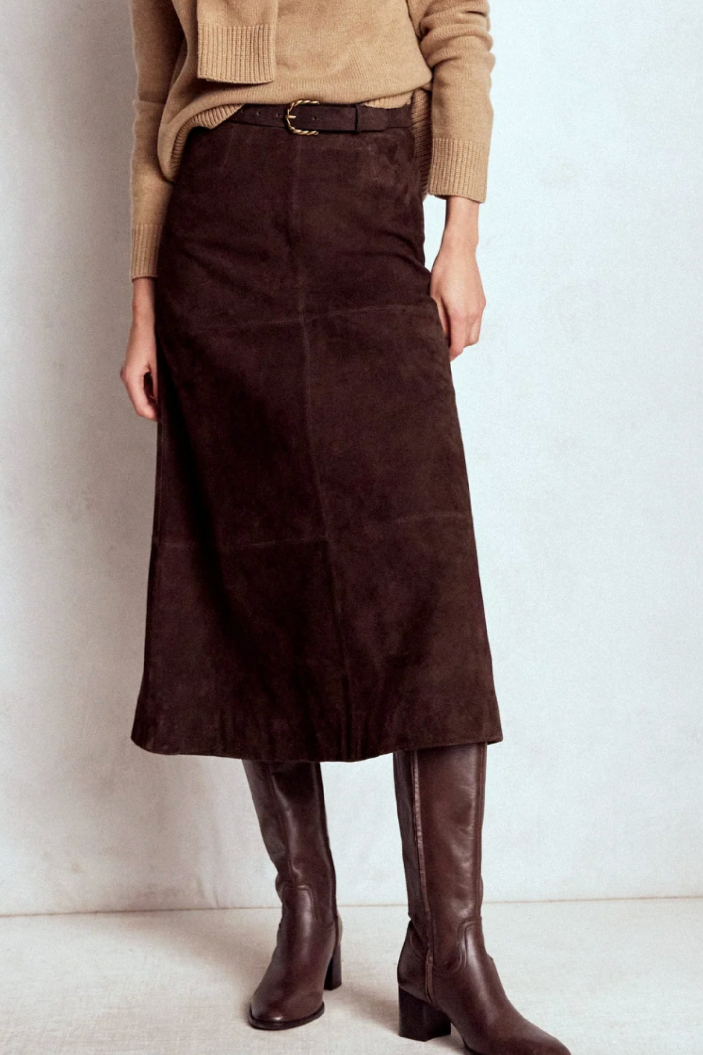 Suede Midi Skirt