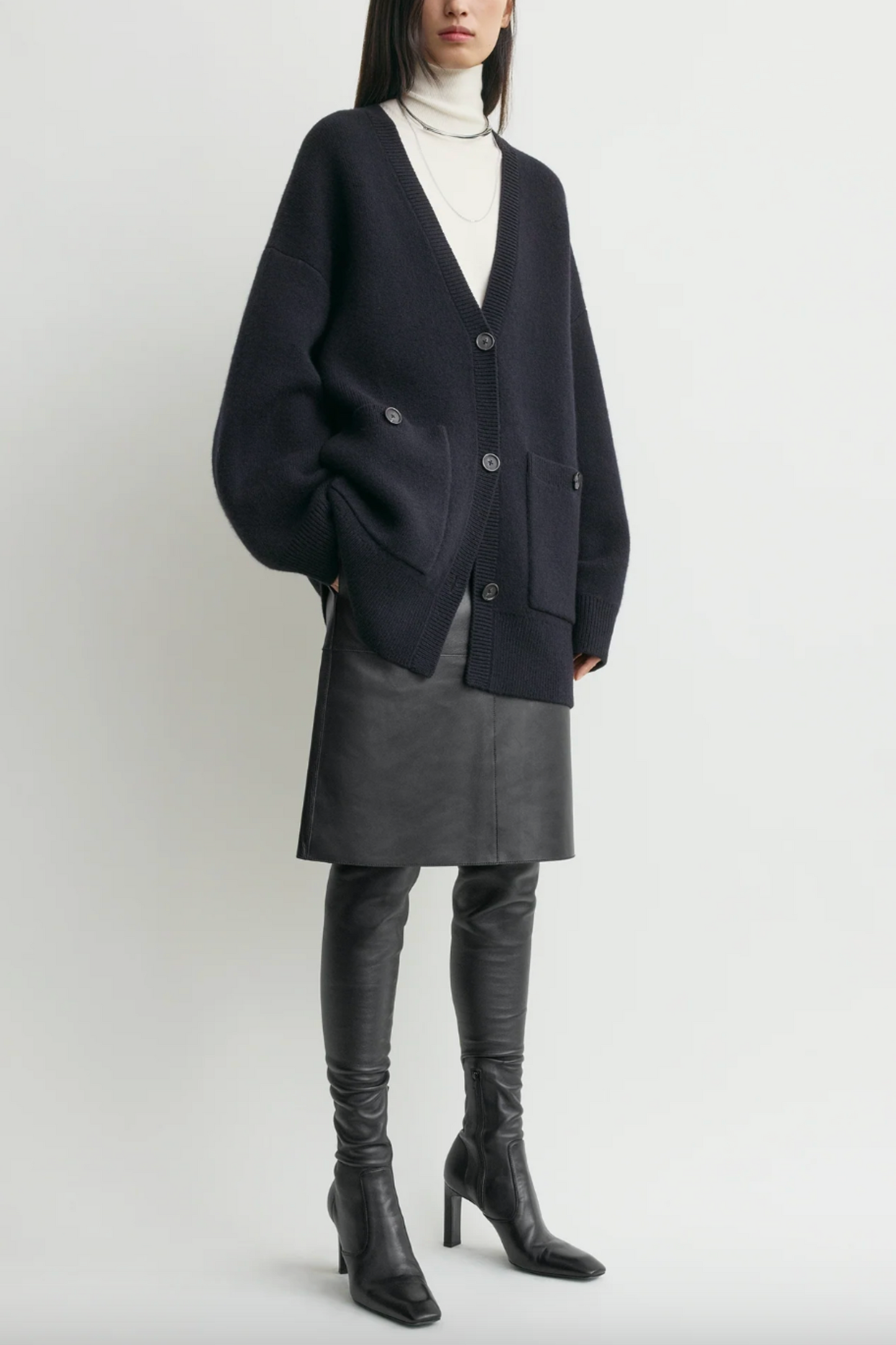 Longline Cardigan Navy