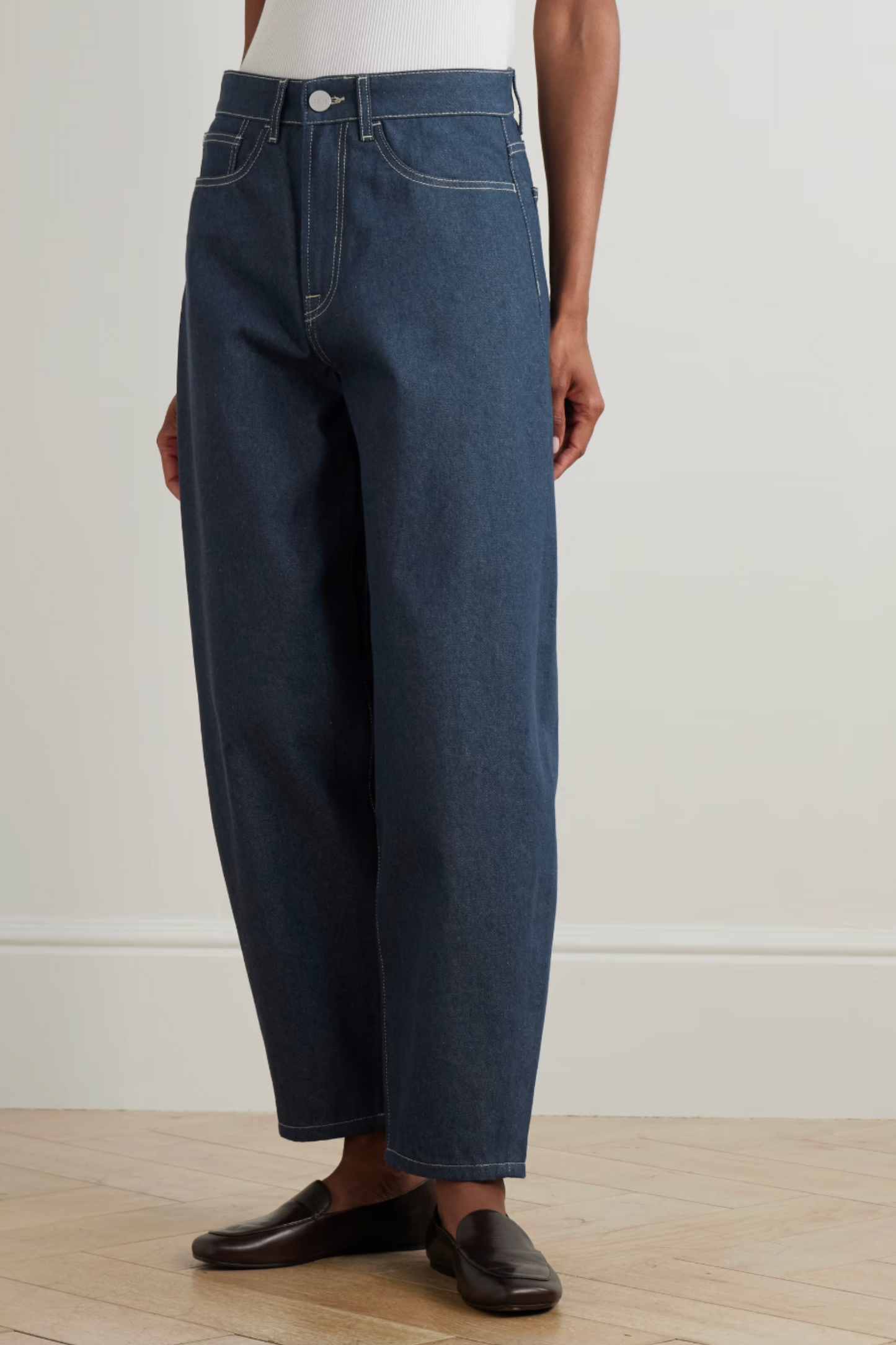 High-rise Barrel-leg Jeans