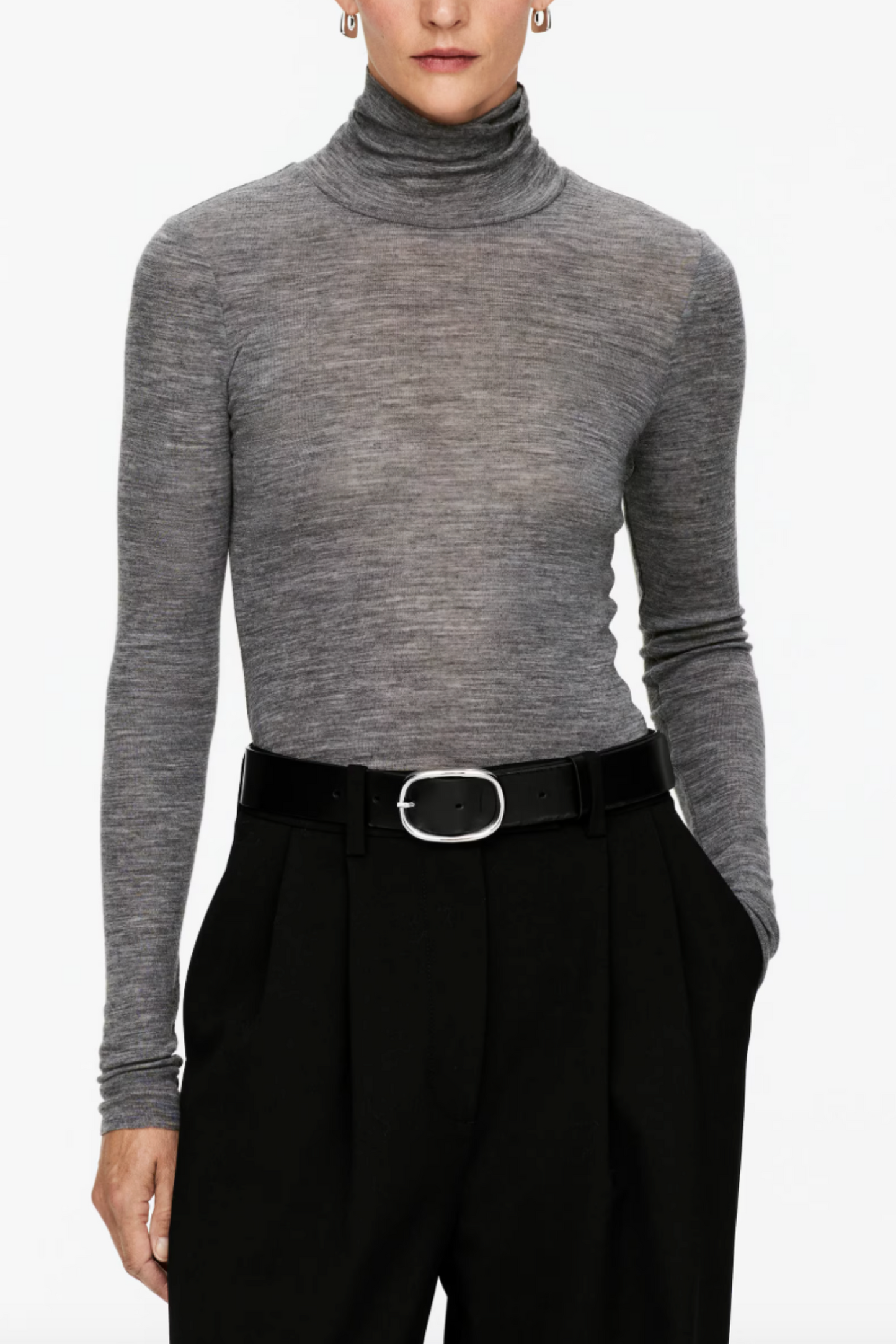 Roll-Neck Wool Top