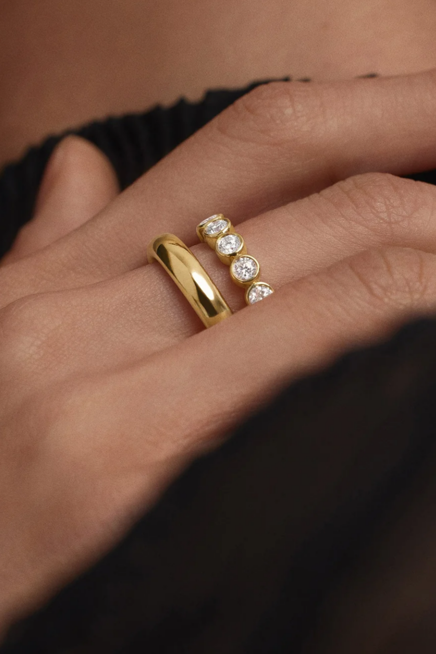Lab Grown Diamond Round Cut Bezel Eternity Band
