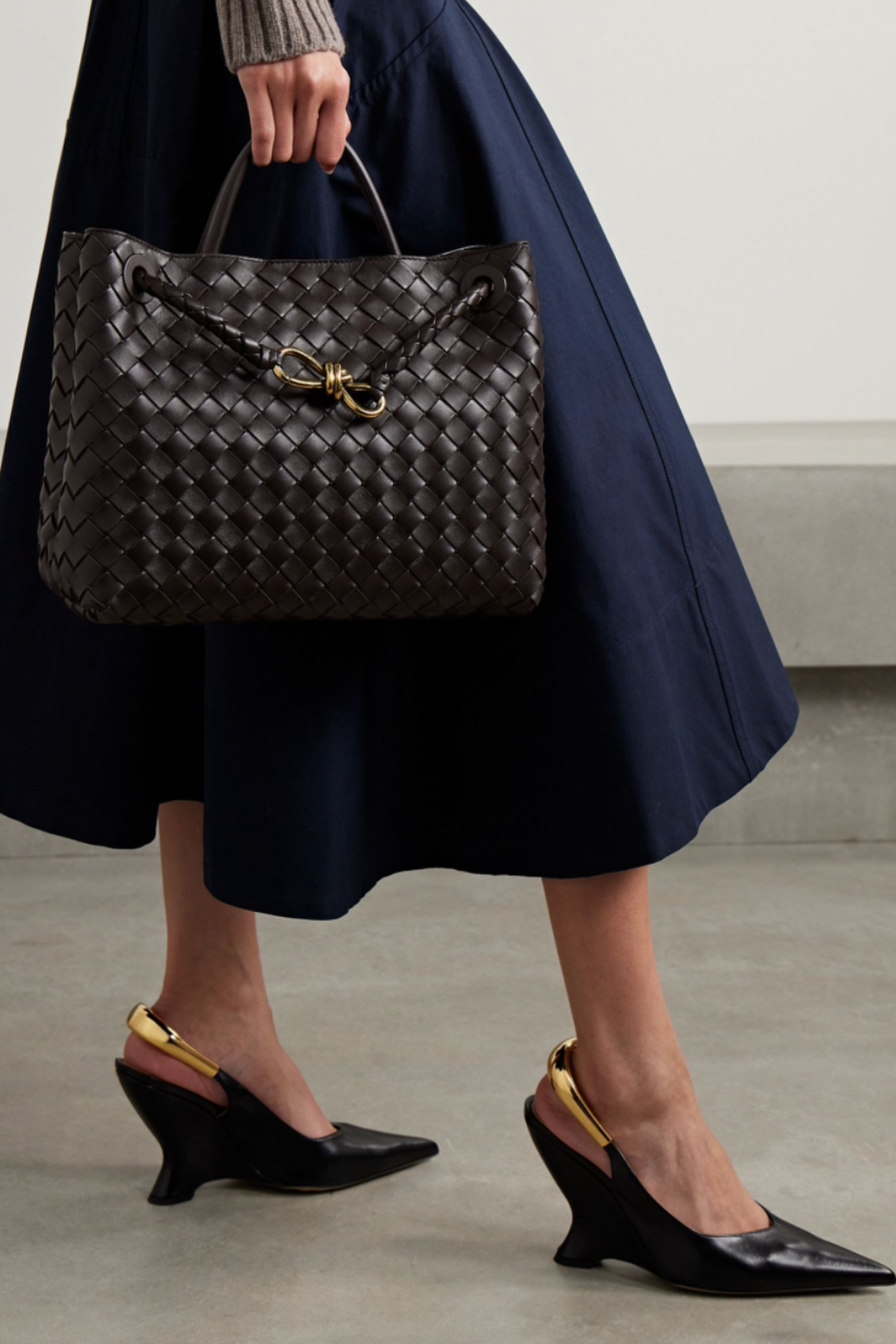 Andiamo Medium Intrecciato Leather Tote