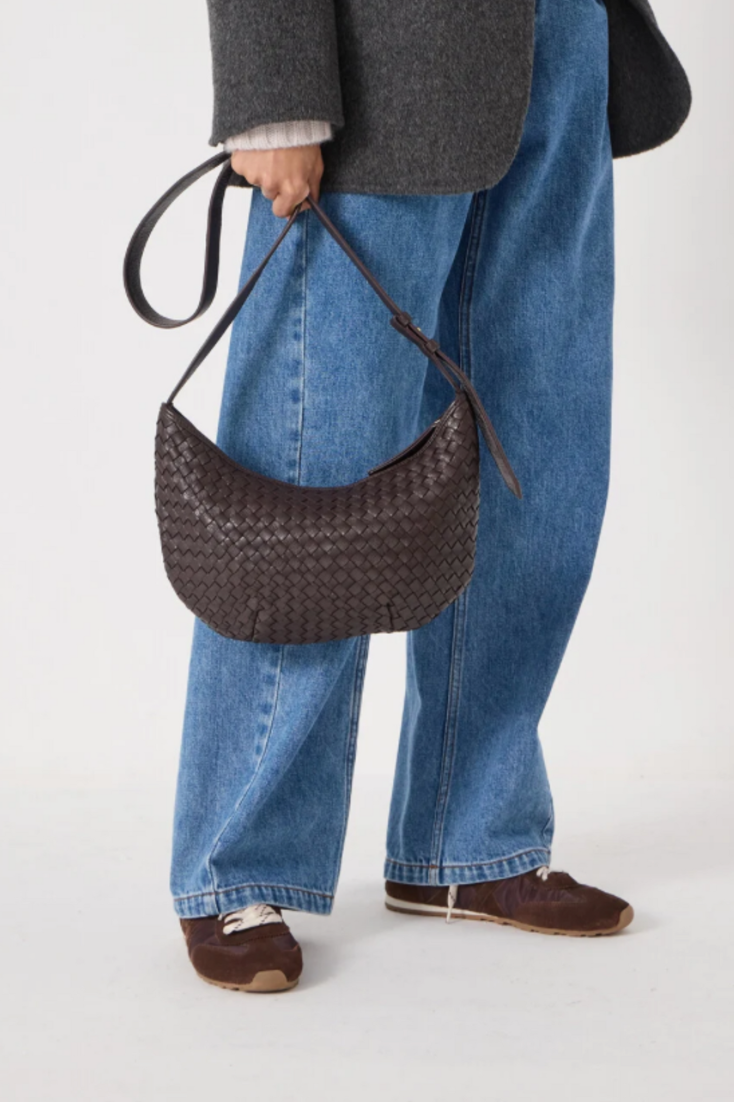 Leather Weave Crossbody Bag