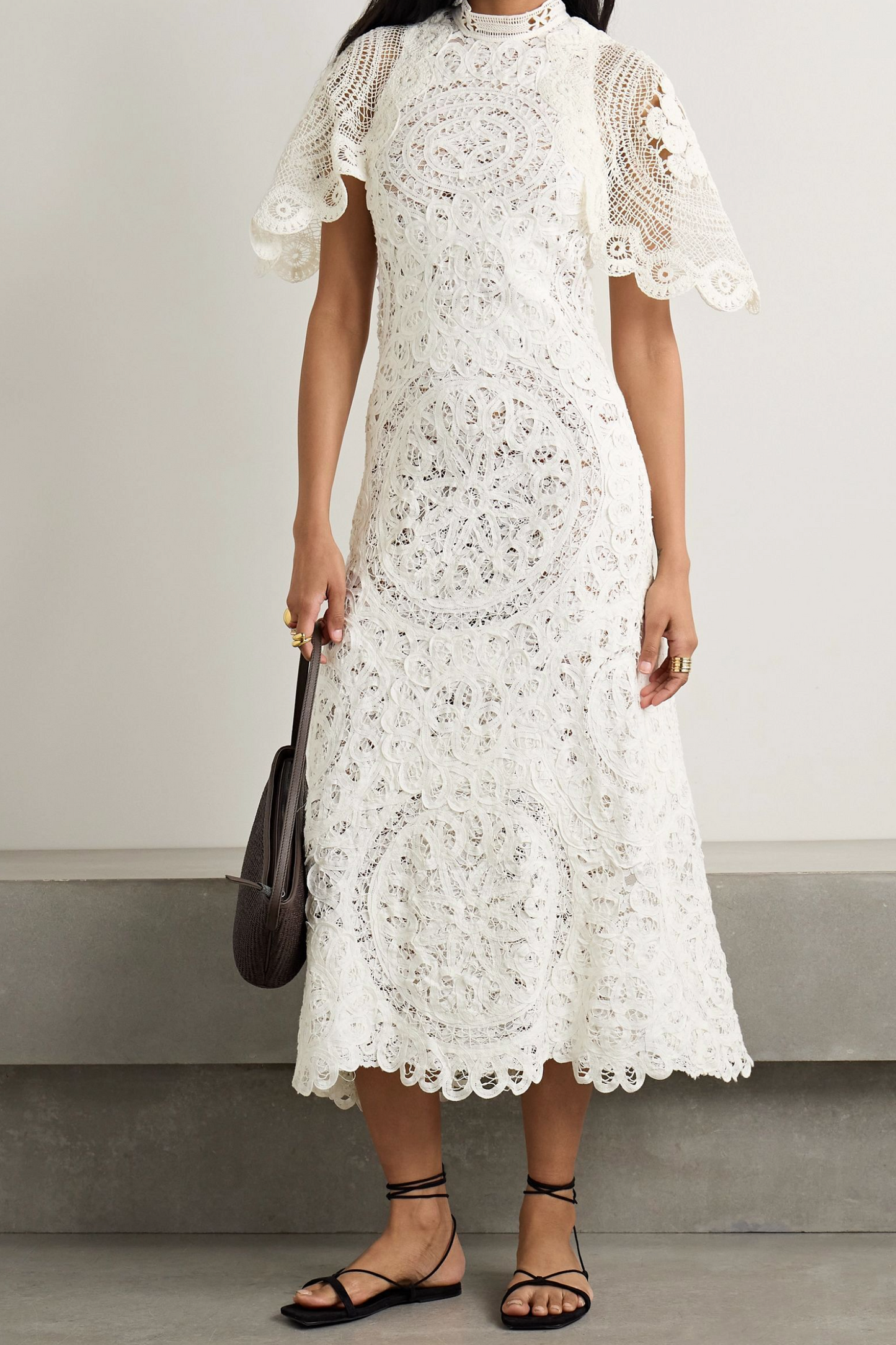 SEA Anastasia Crocheted Lace Maxi Dress