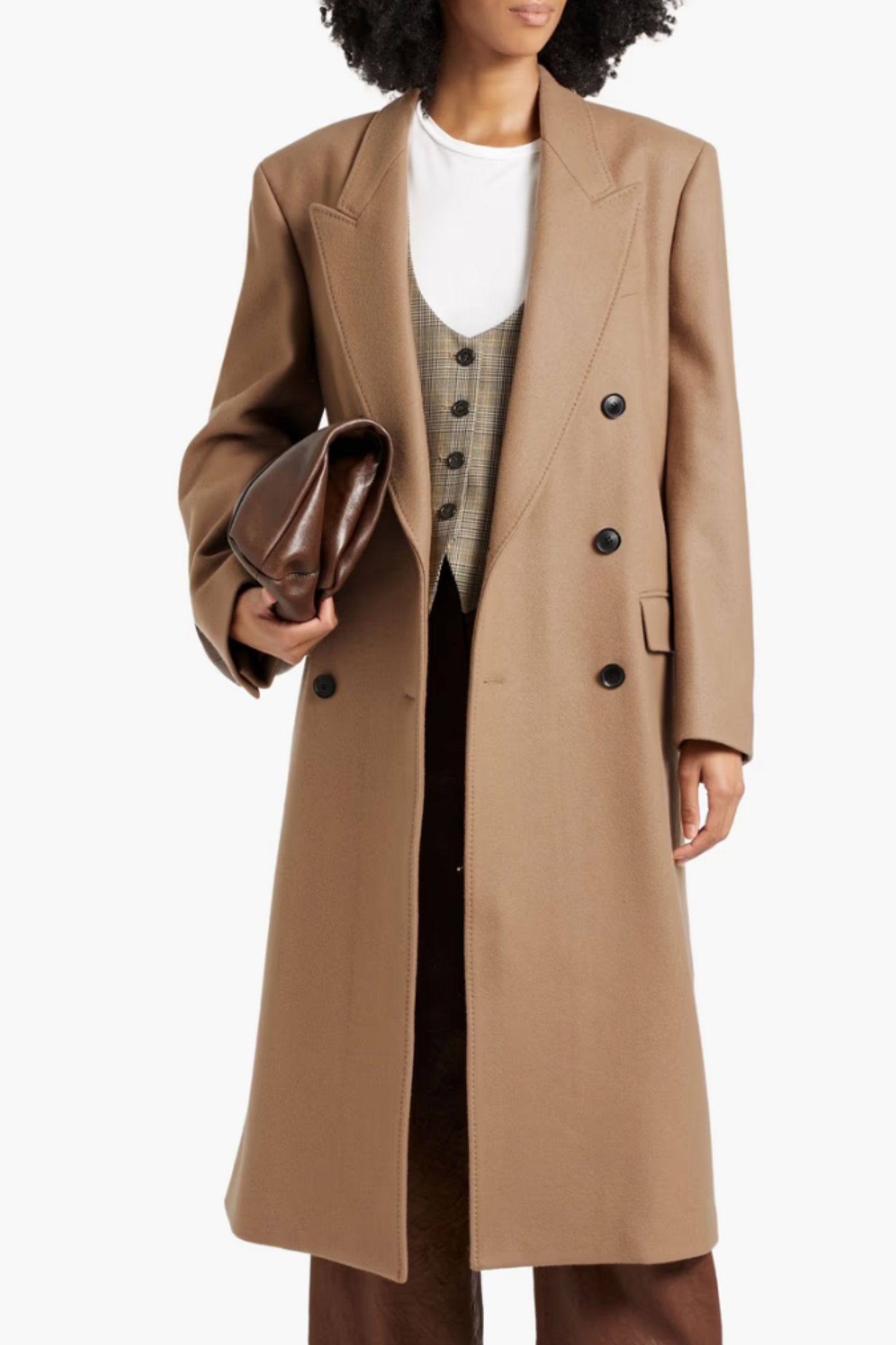 Edmont double-breasted wool-blend felt coat