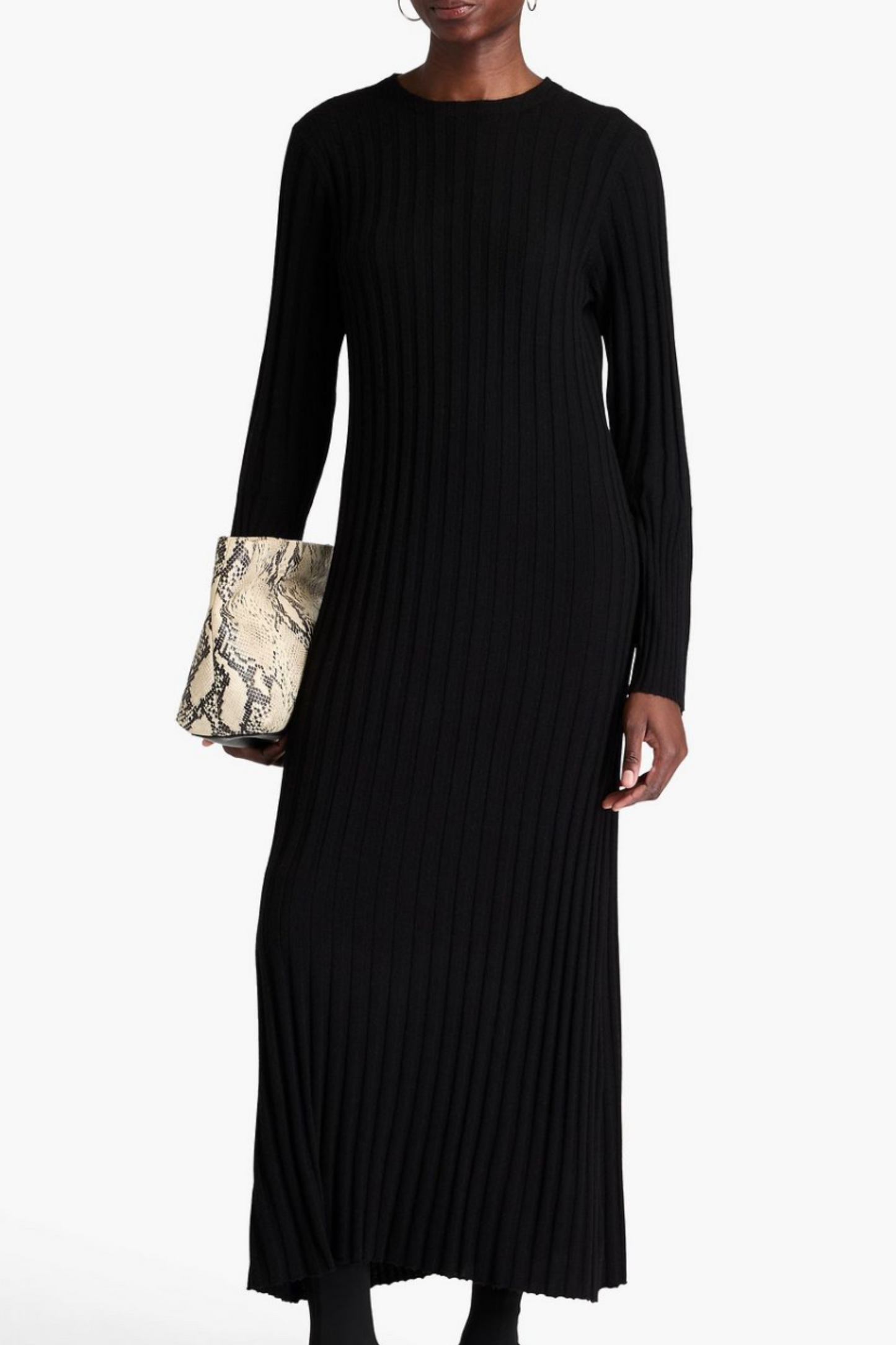 Ribbed merino wool and cashmere-blend midi dress