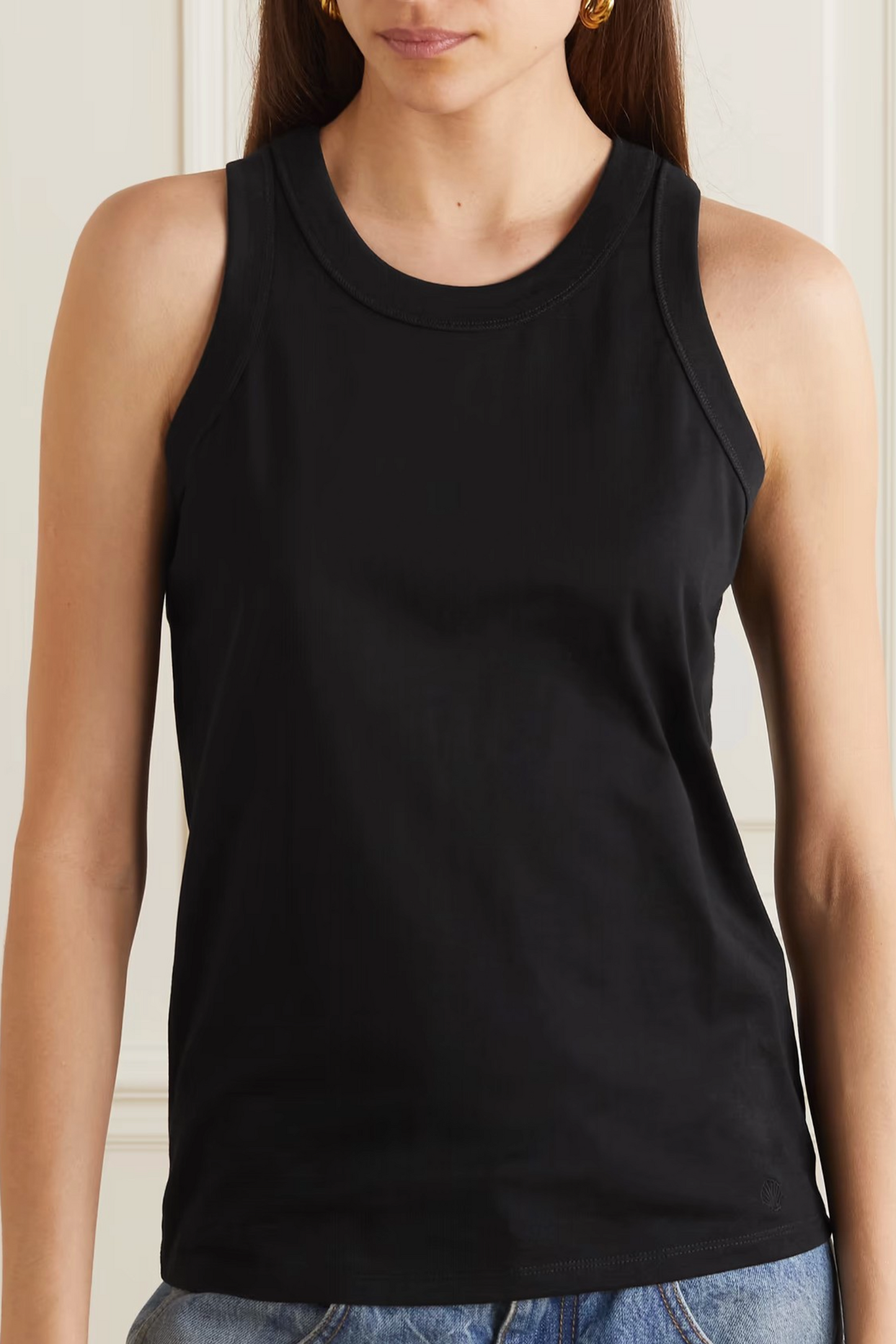 LOULOU DE SAISON + NET SUSTAIN Poso Supima Organic Cotton-jersey Tank