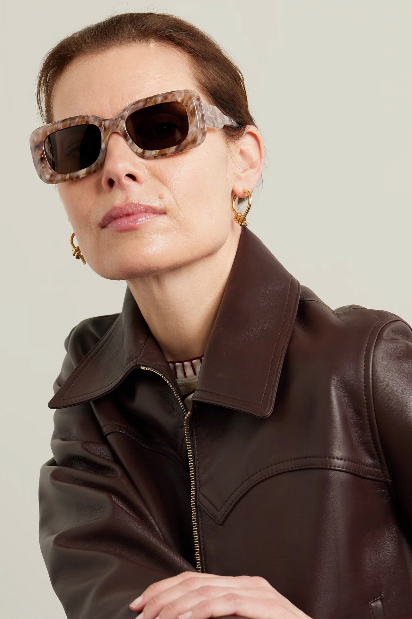 CHLOÉ EYEWEAR Speckled Square-frame Acetate Sunglasses