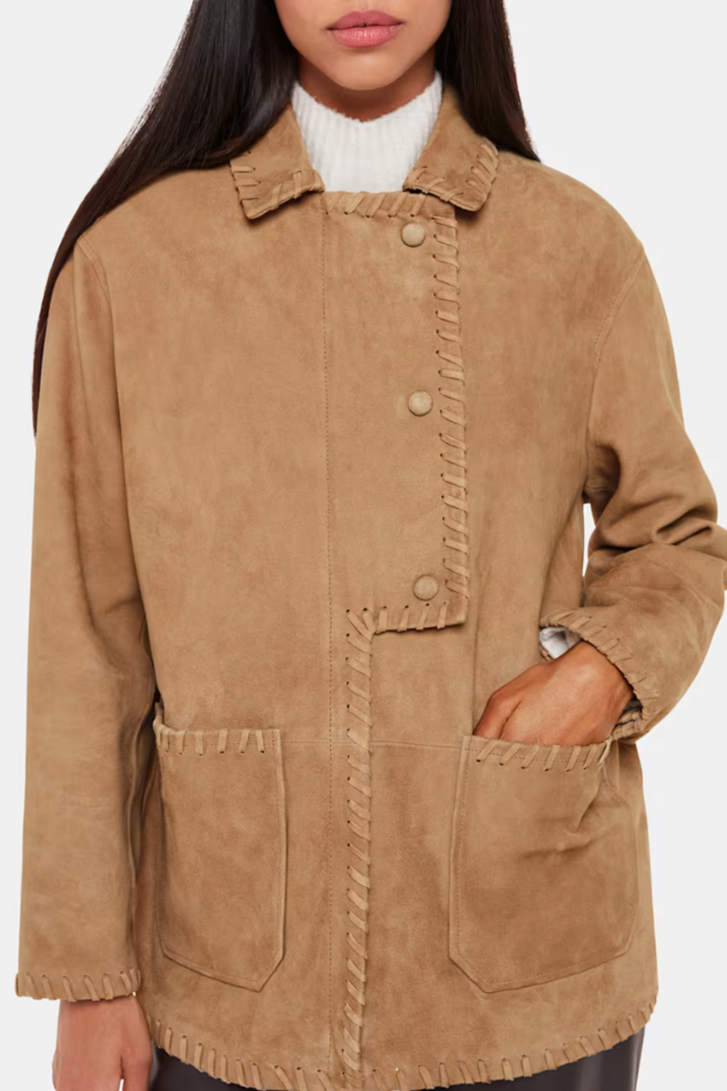 Camel Bohdi Western Suede Biker