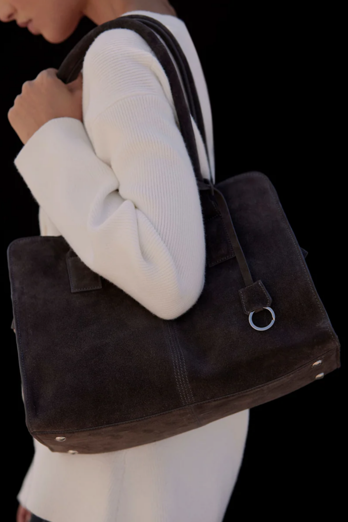 Rue Grey Suede Tote Bag