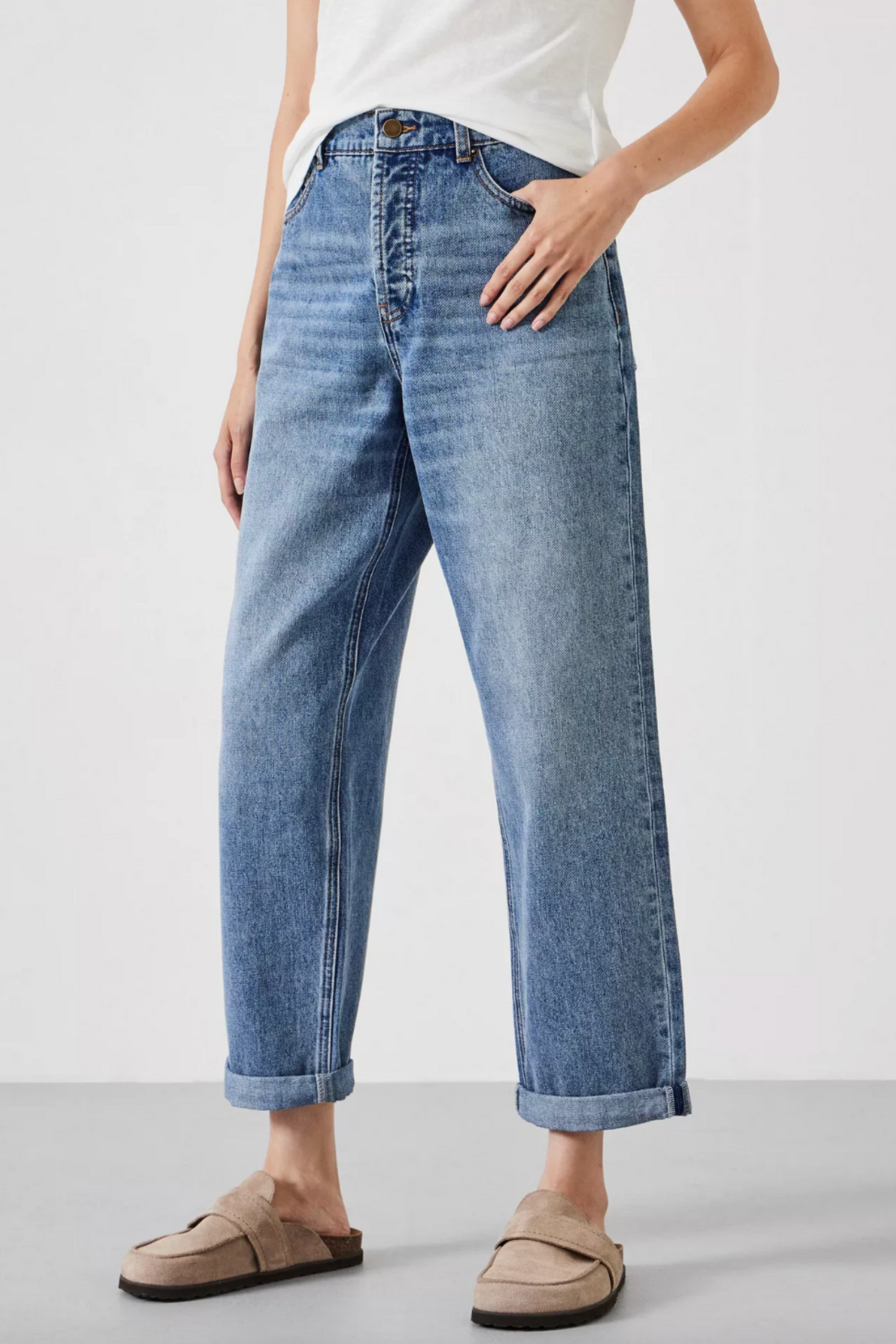 Button Fly Boyfriend Jean