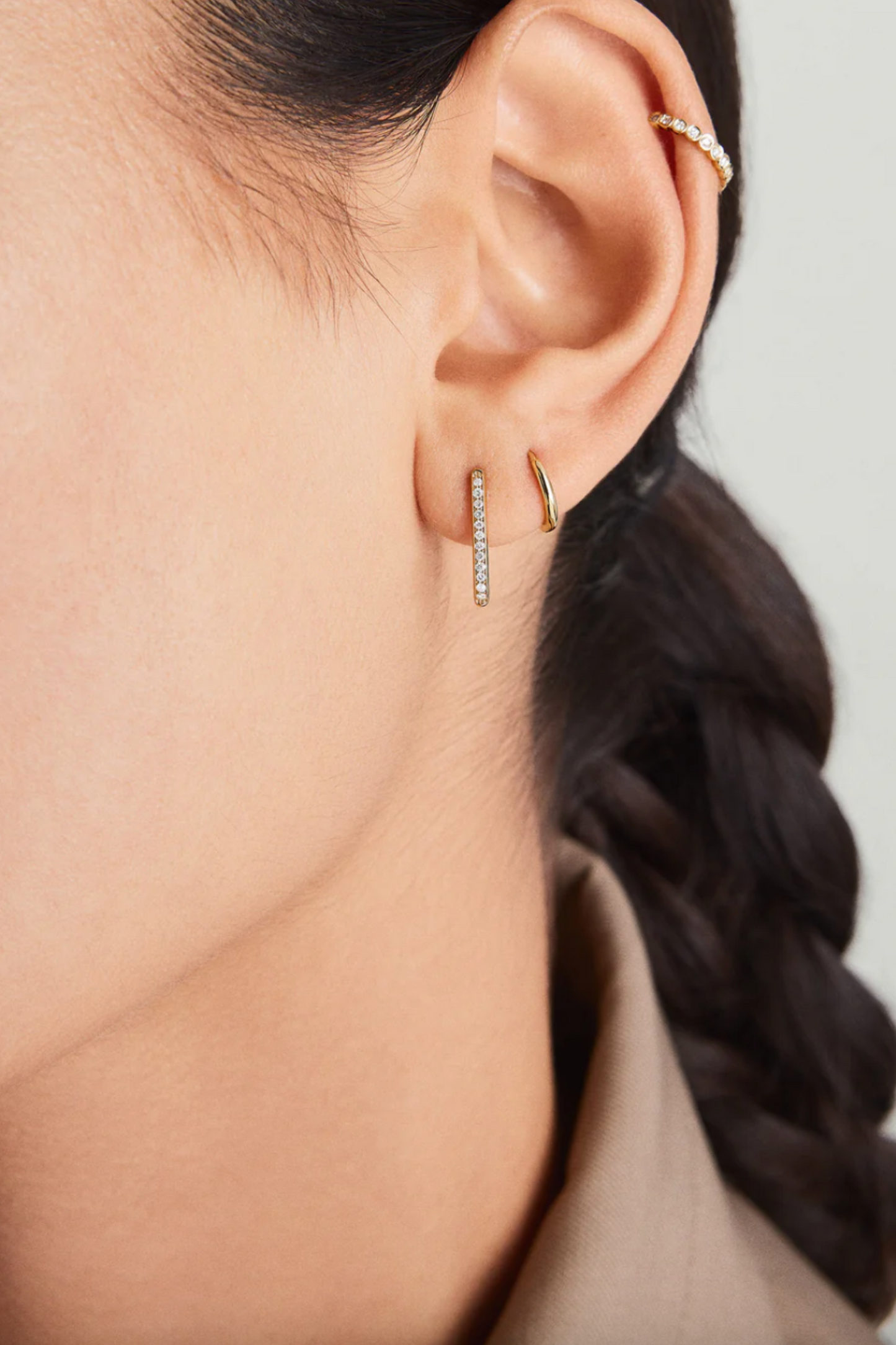 Pavé Diamond Small U Hoops