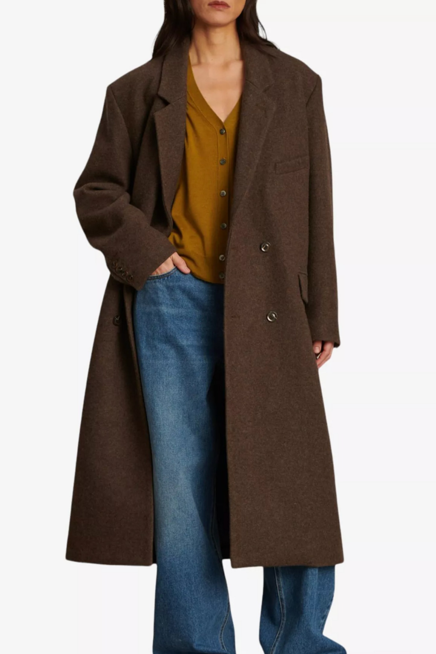 Coligny relaxed-fit double-breasted wool-blend tailored coat