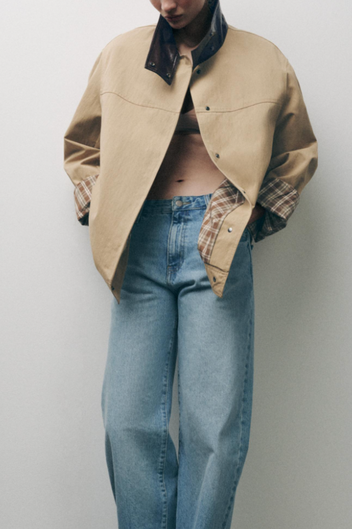Contrast High-Neck Jacket Zw Collection