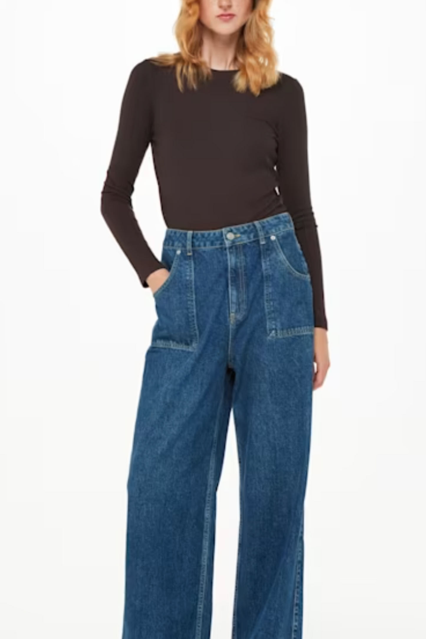Brown Essential Ribbed Crew