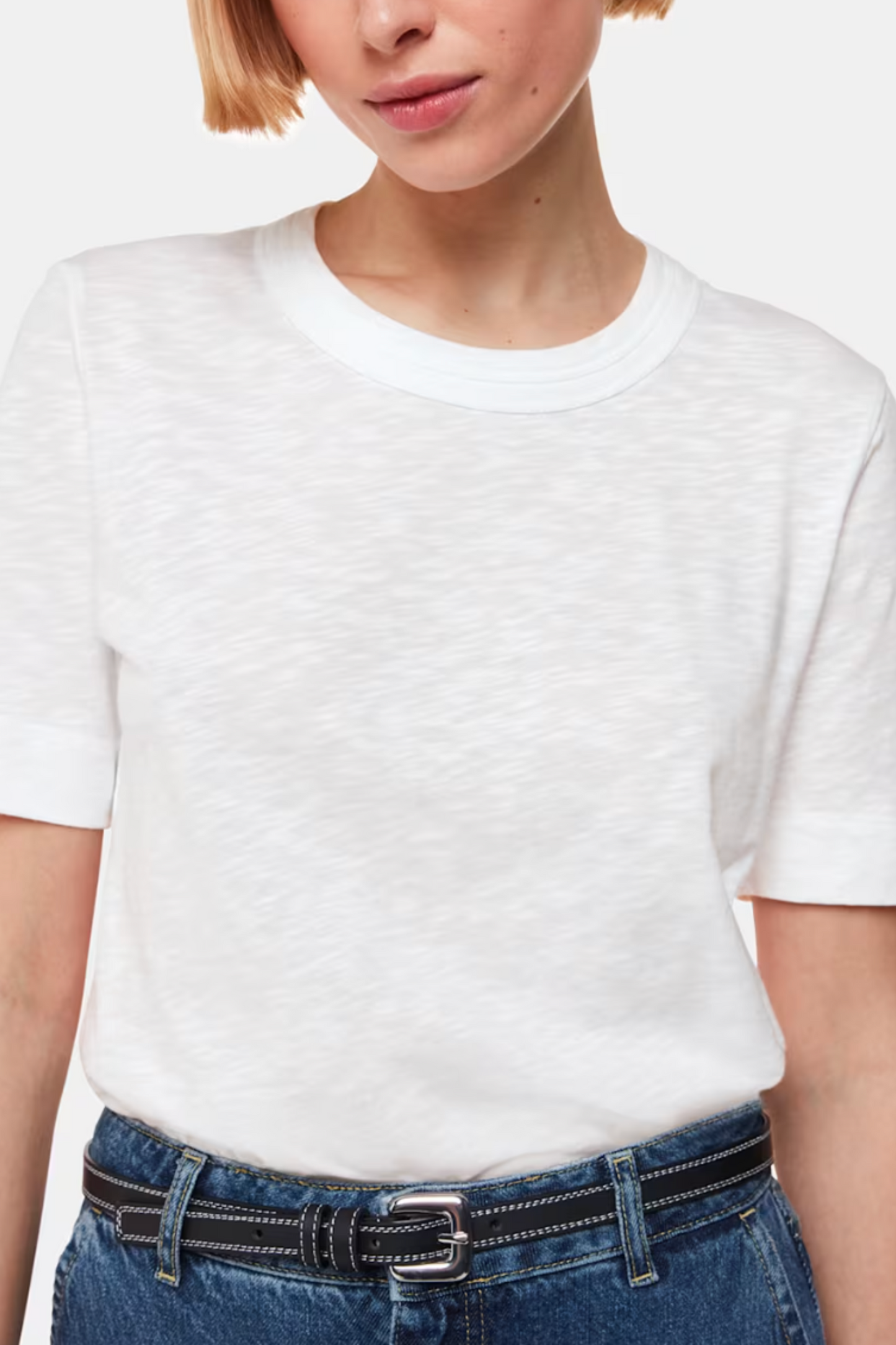 White Rosa Double Trim T-Shirt