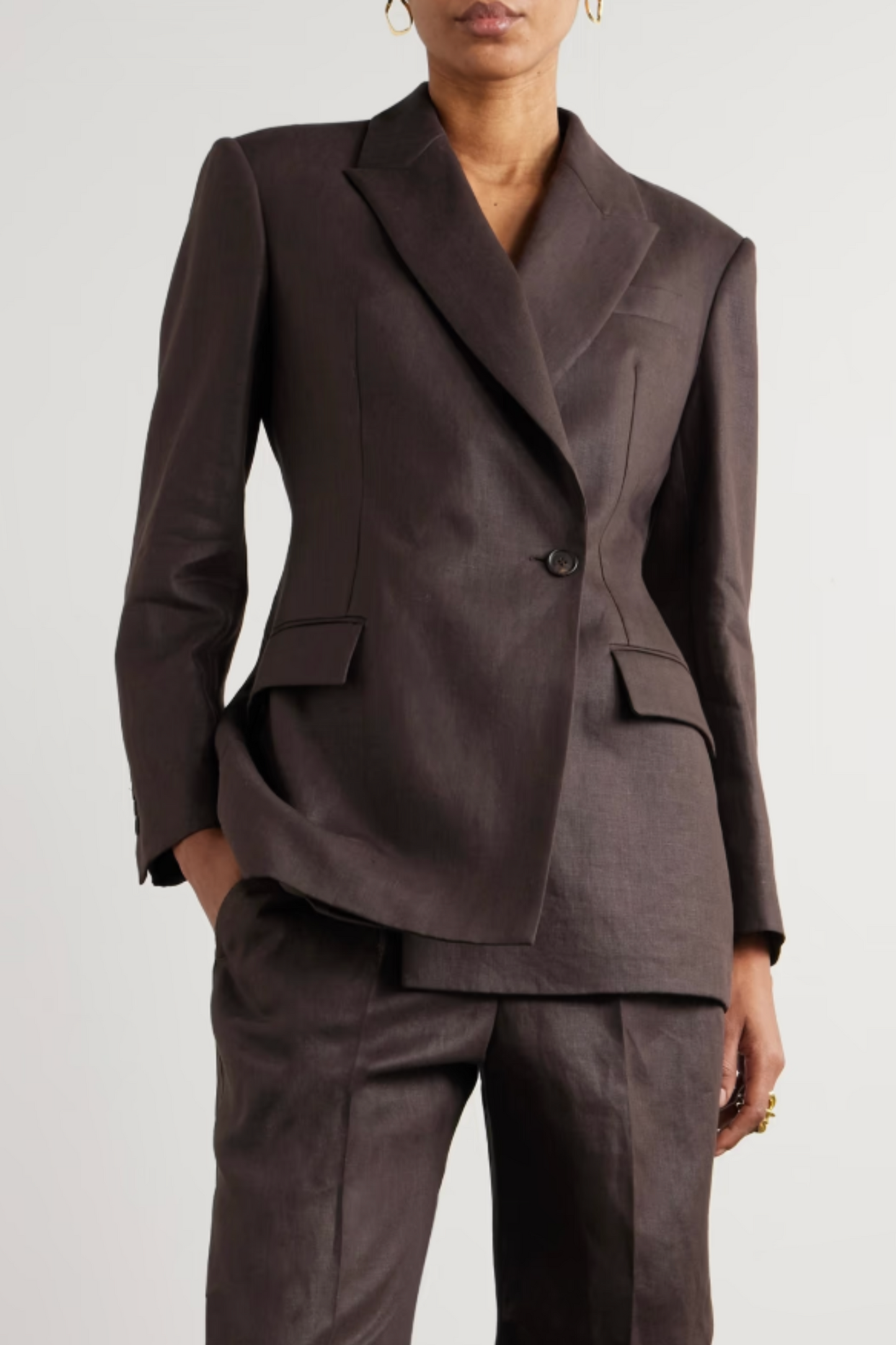 Double-breasted Linen Blazer