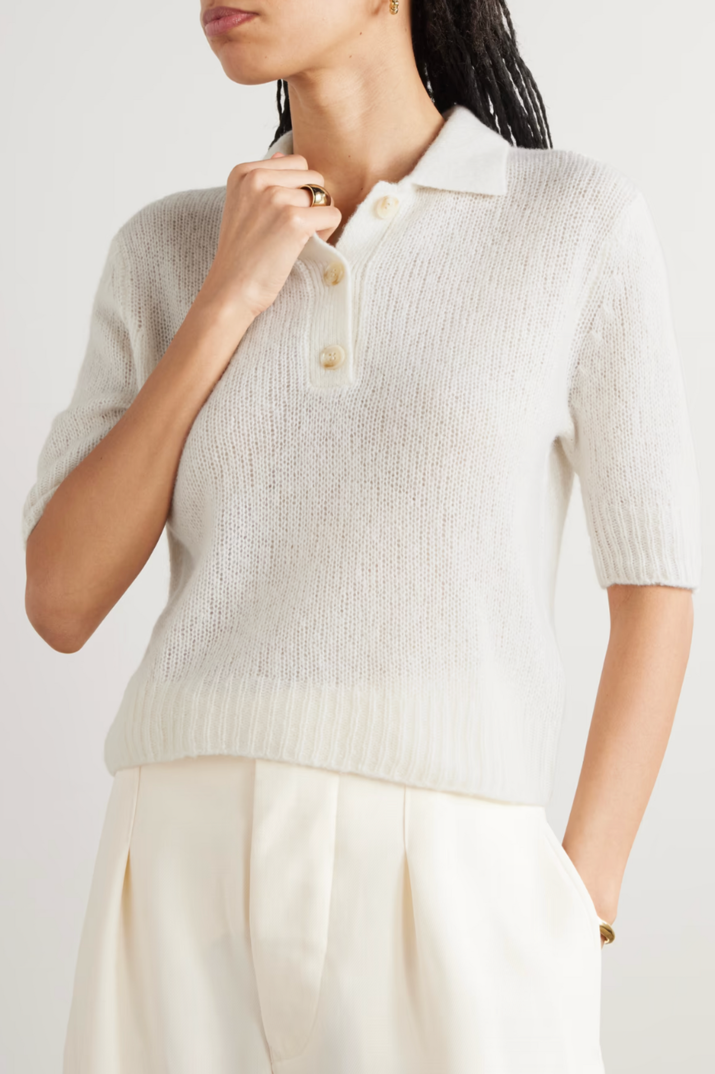 Masy Cashmere and Silk-blend Polo Shirt