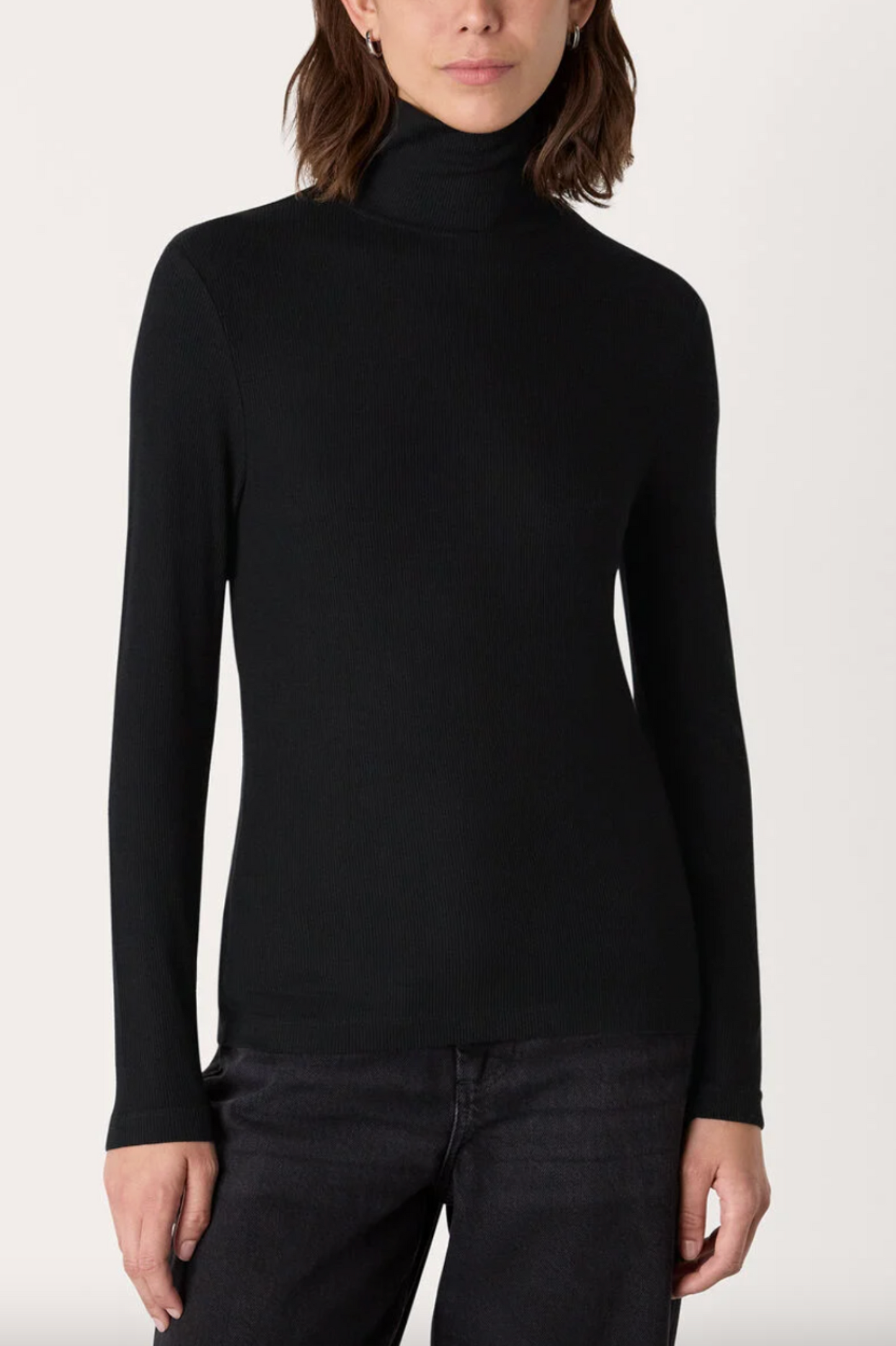 Black Essential Ribbed Polo