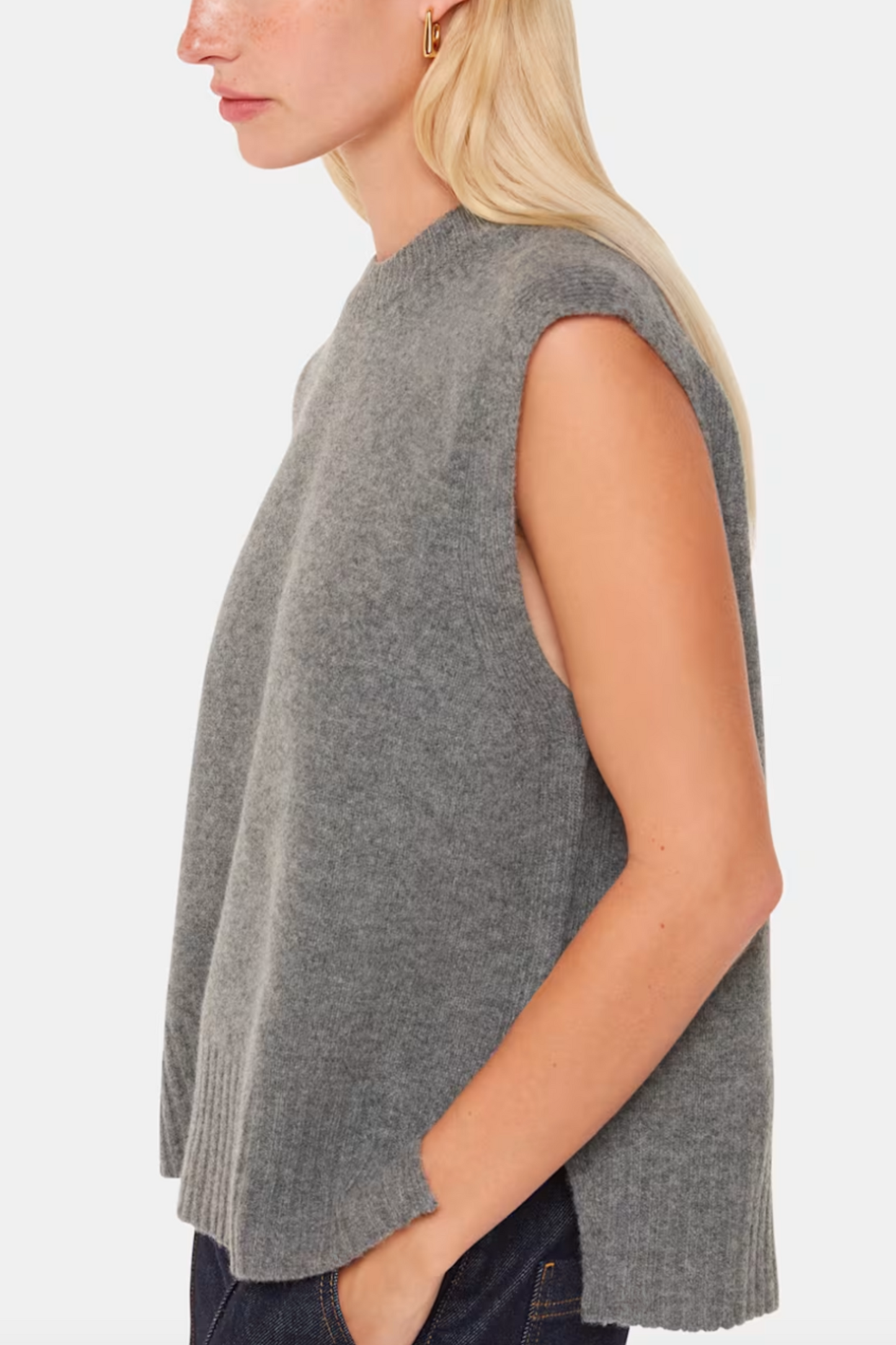 Grey Wool Sleeveless Tank