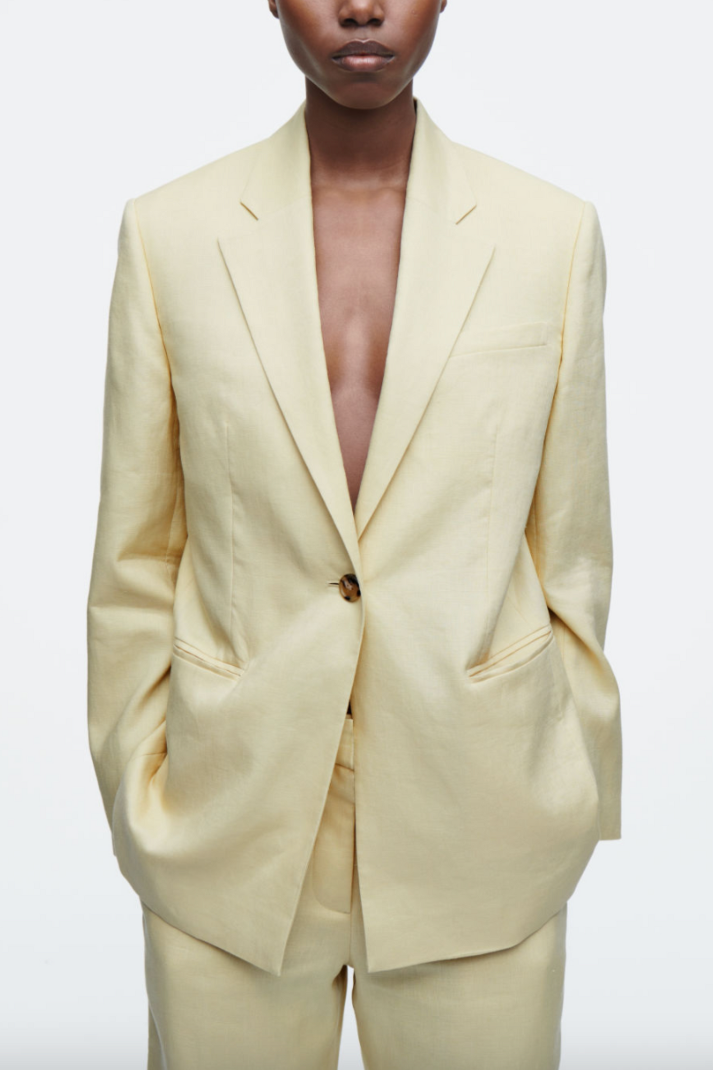 Longline Linen Blazer