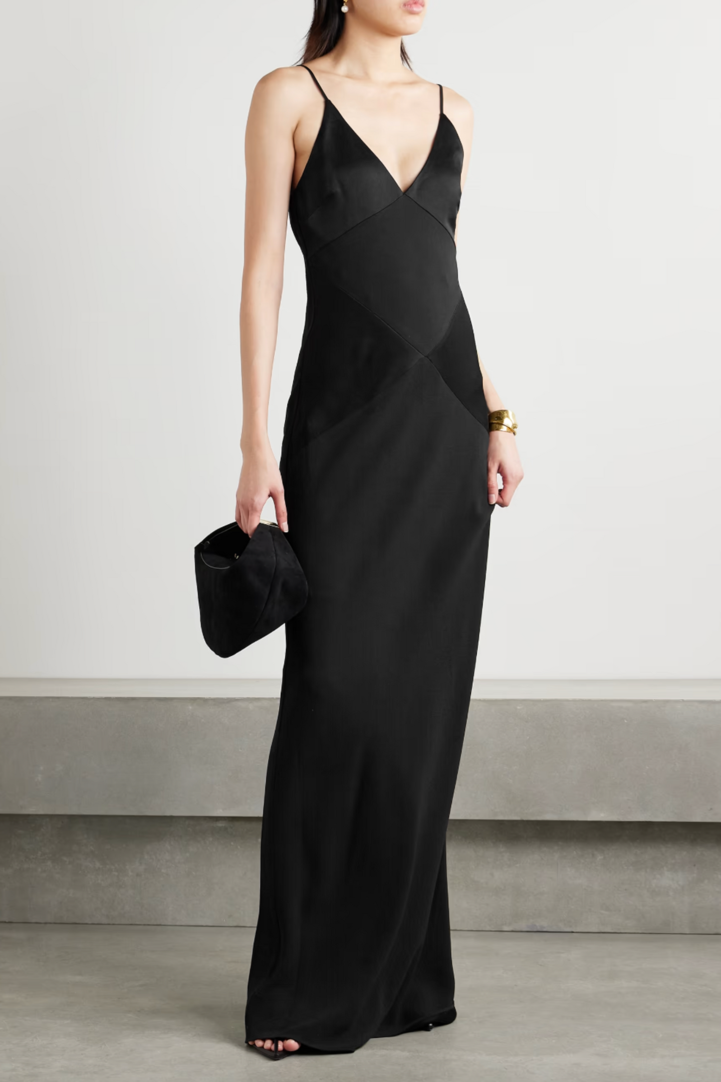 Francis Crepe and Satin Maxi Dress