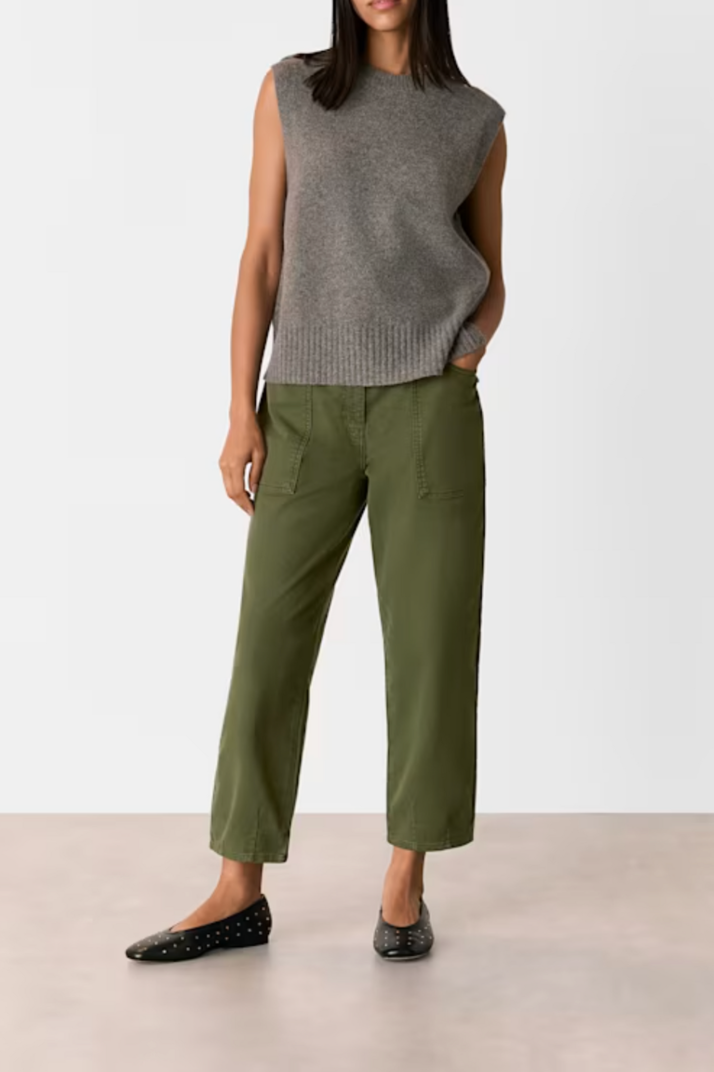 Khaki Tessa Casual Trouser