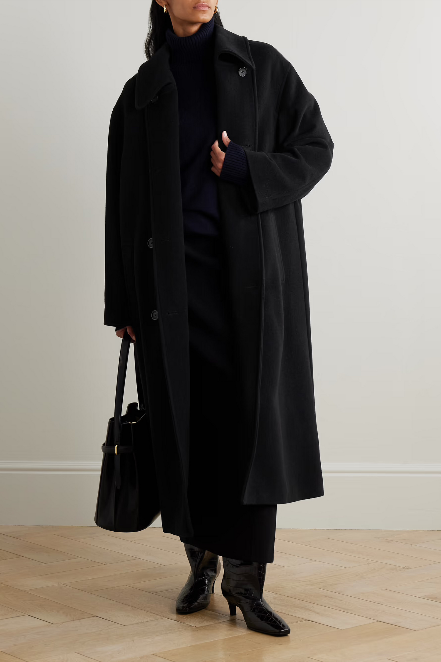 Shield Oversized Double-Breasted Wool-Blend Coat