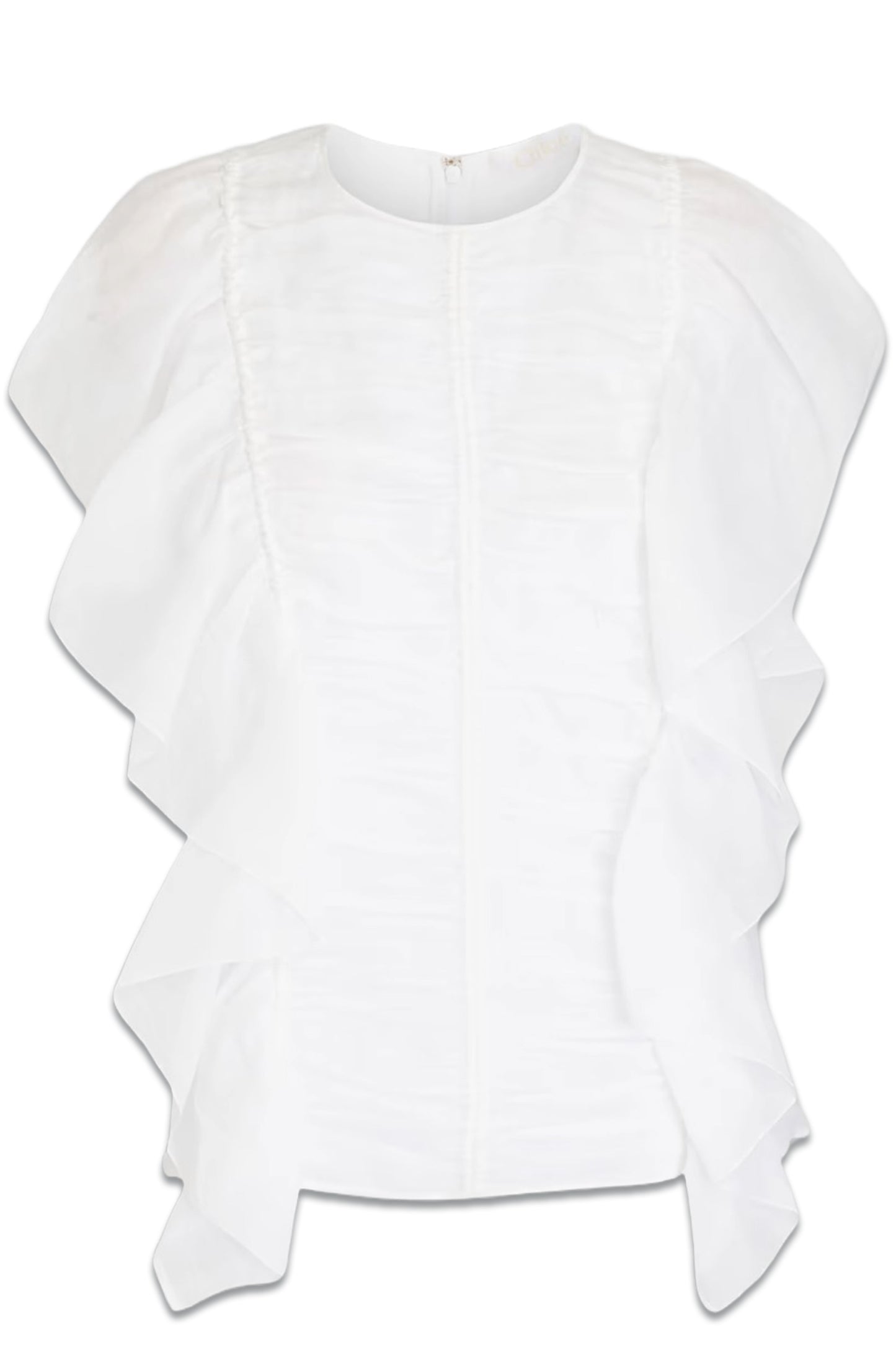 Ruffled Ramie Blouse