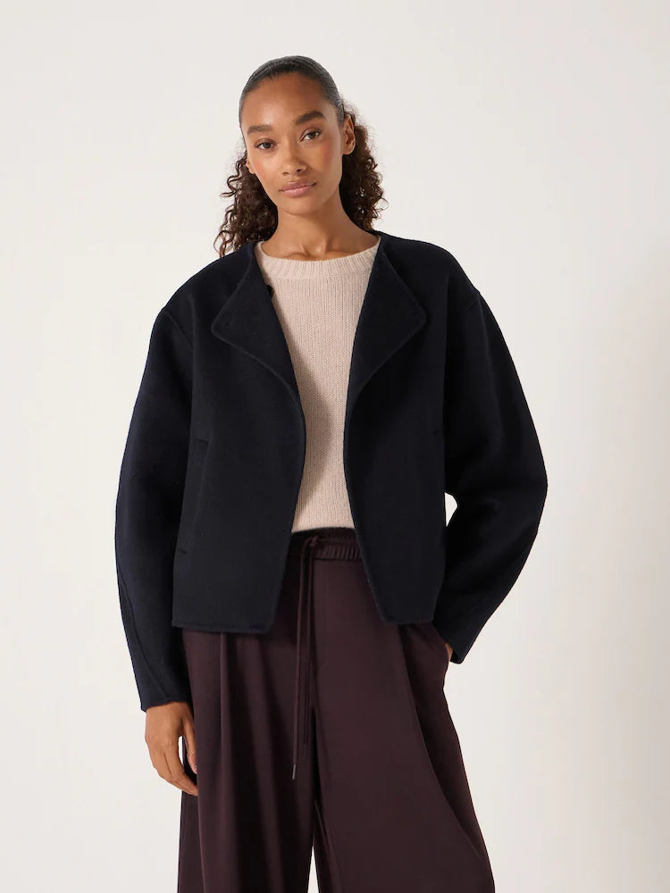 Pure Wool Double Faced Collarless Jacket