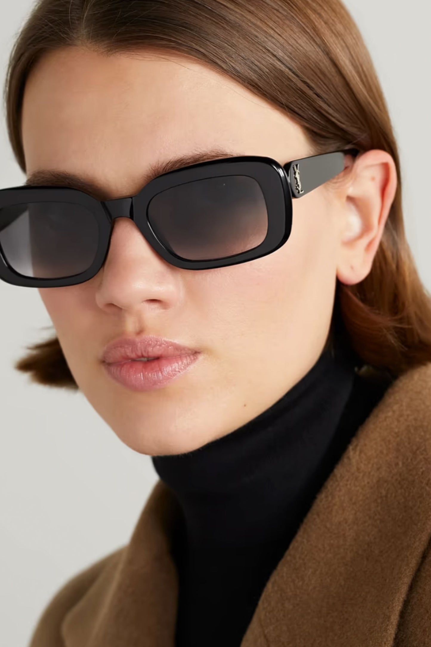 Rectangular-Frame Recycled Acetate Sunglasses