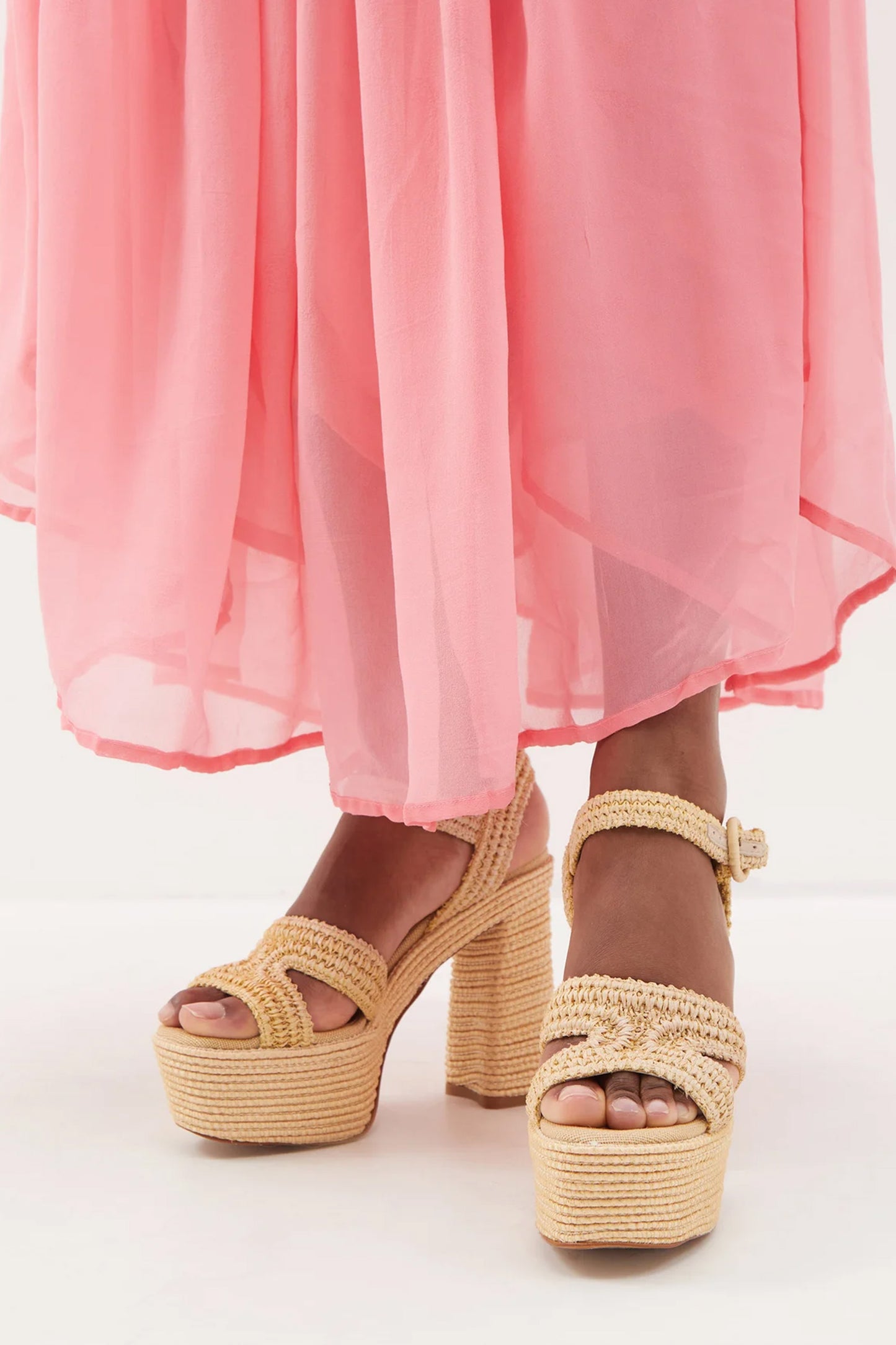 Adriana 110 Raffia-woven Platform Sandals
